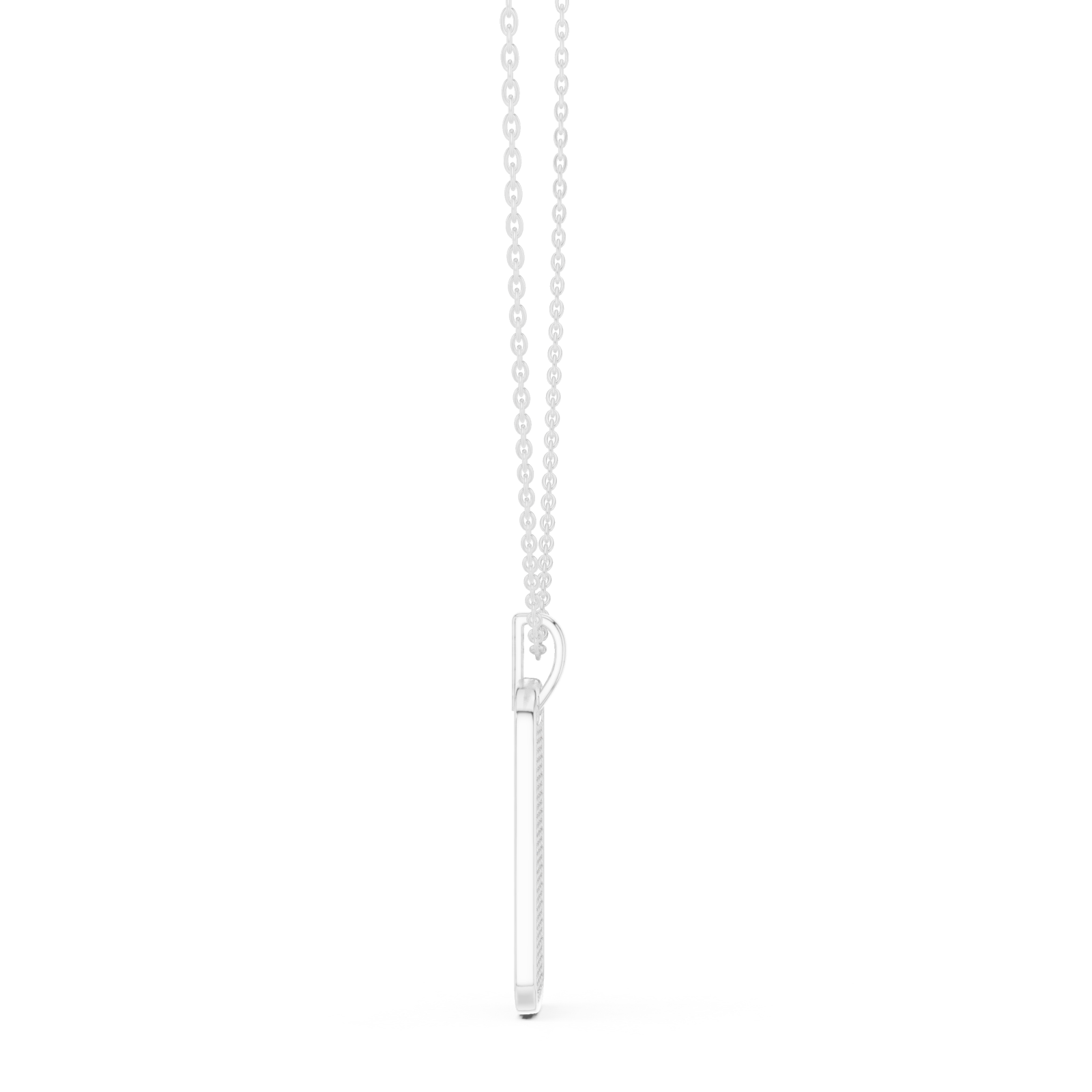  White Gold Ethereal Harmony Pavé Medallion Necklace Side View