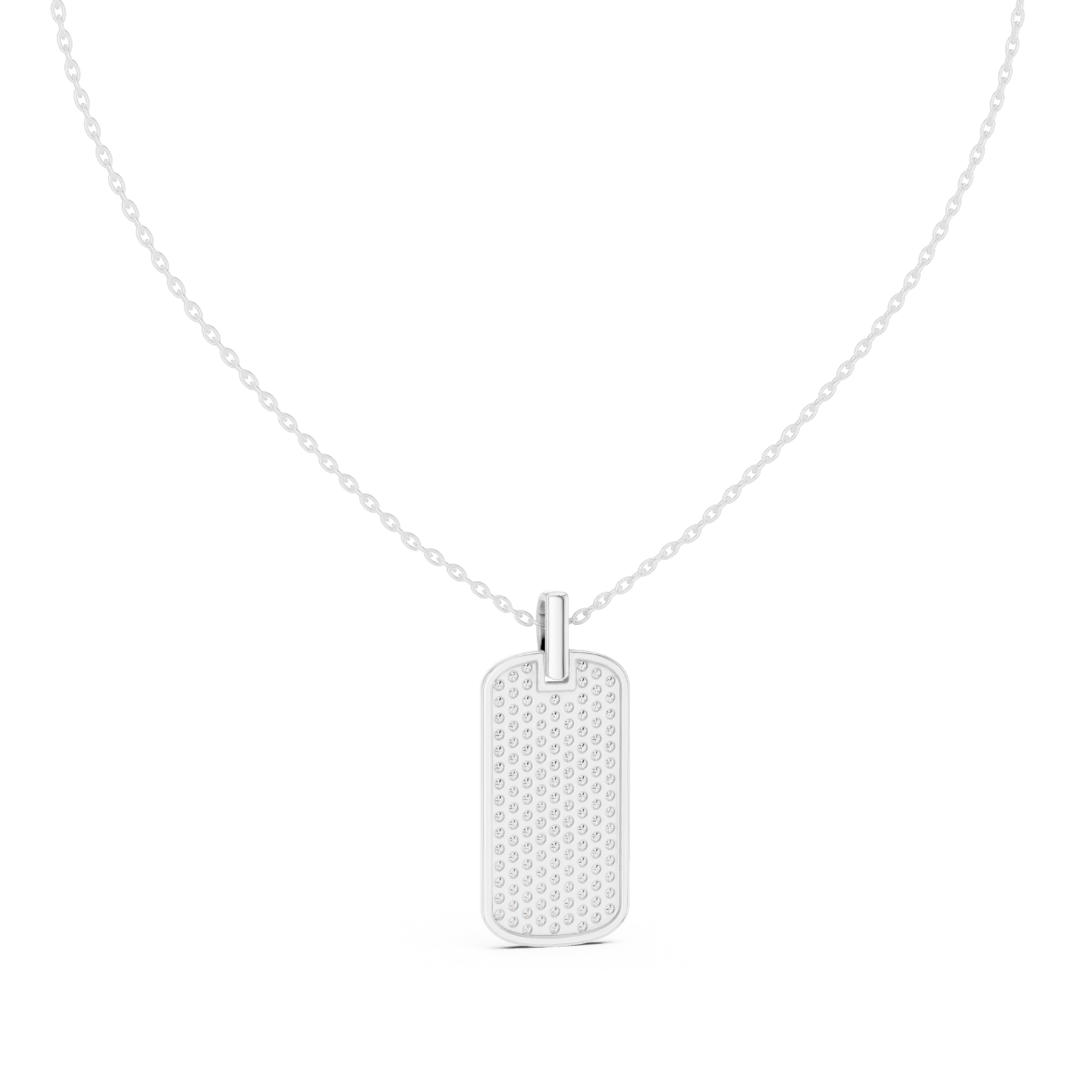  White Gold Ethereal Harmony Pavé Medallion Necklace Front View
