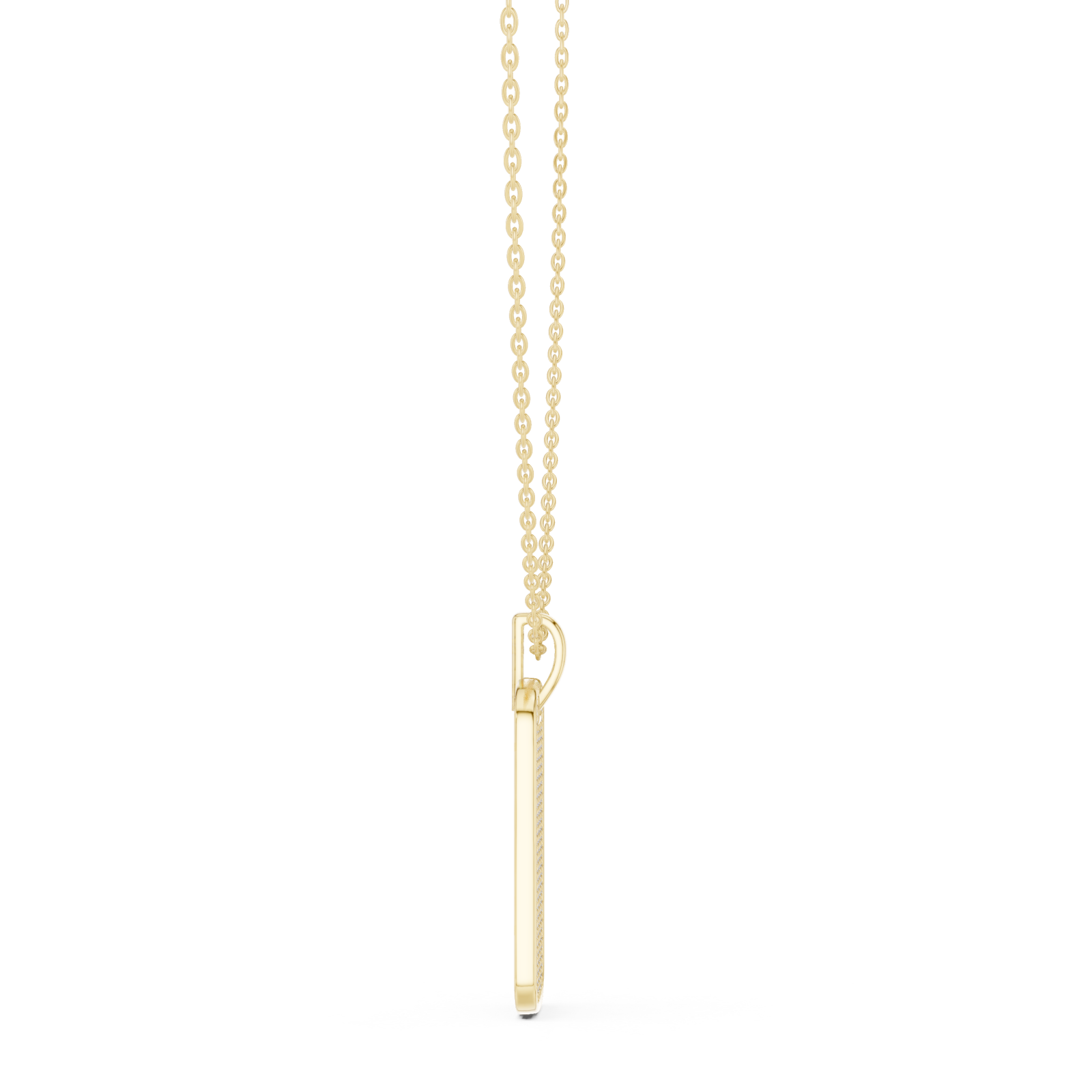  Gold Ethereal Harmony Pavé Medallion Necklace Side View