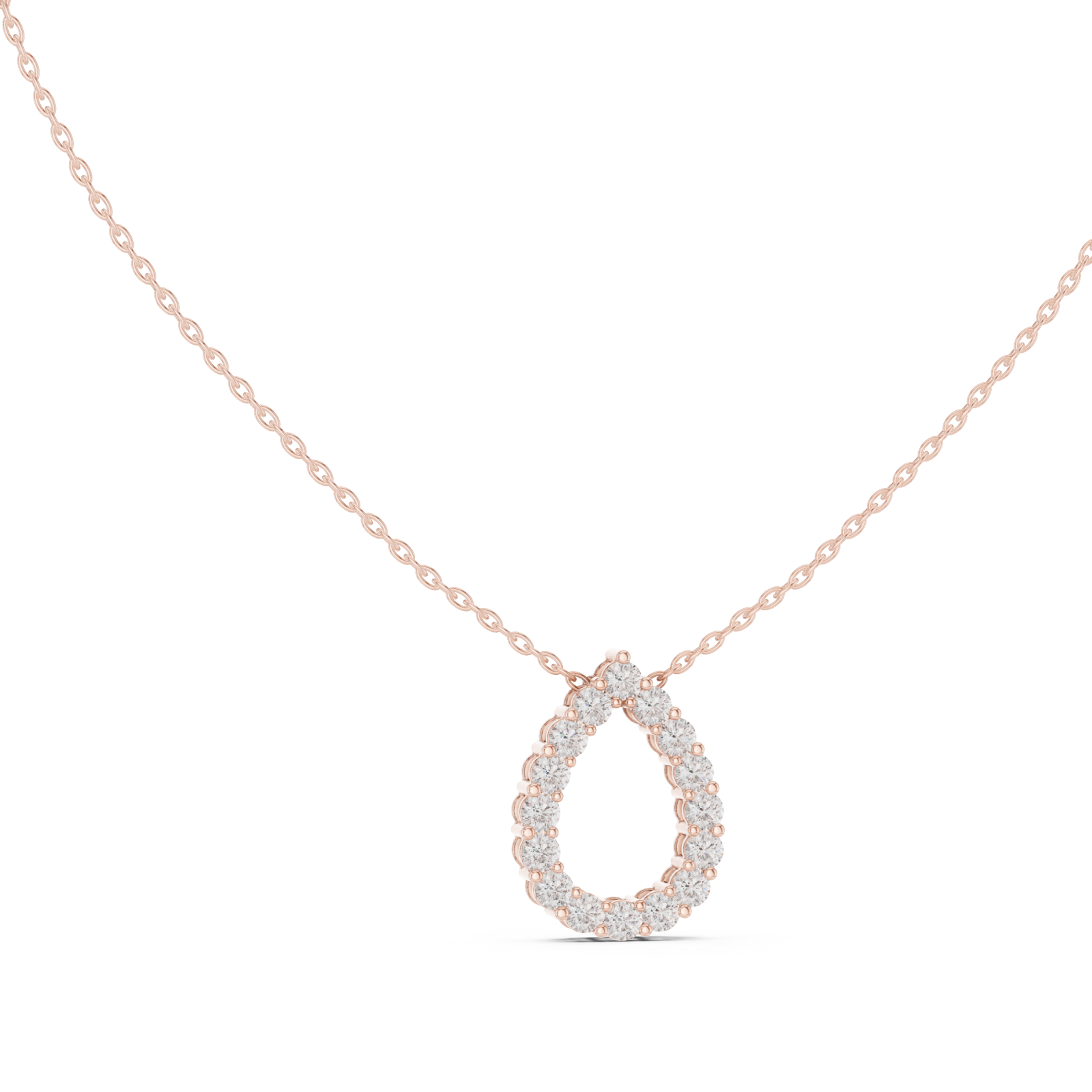  Rose Gold Serene Radiance Loop Chain Necklace Left View