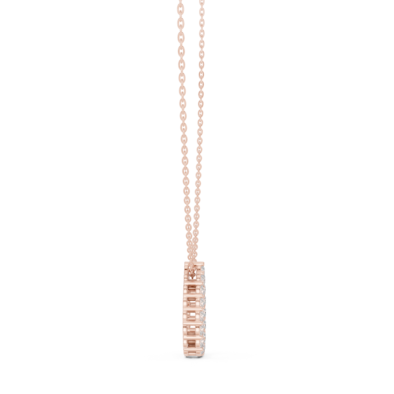  Rose Gold Serene Radiance Loop Chain Necklace Side View