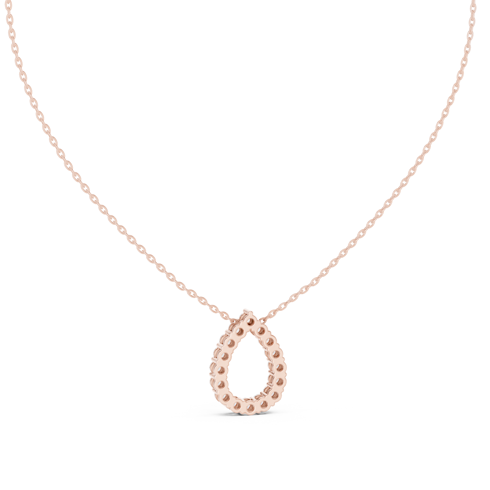  Rose Gold Serene Radiance Loop Chain Necklace Front View
