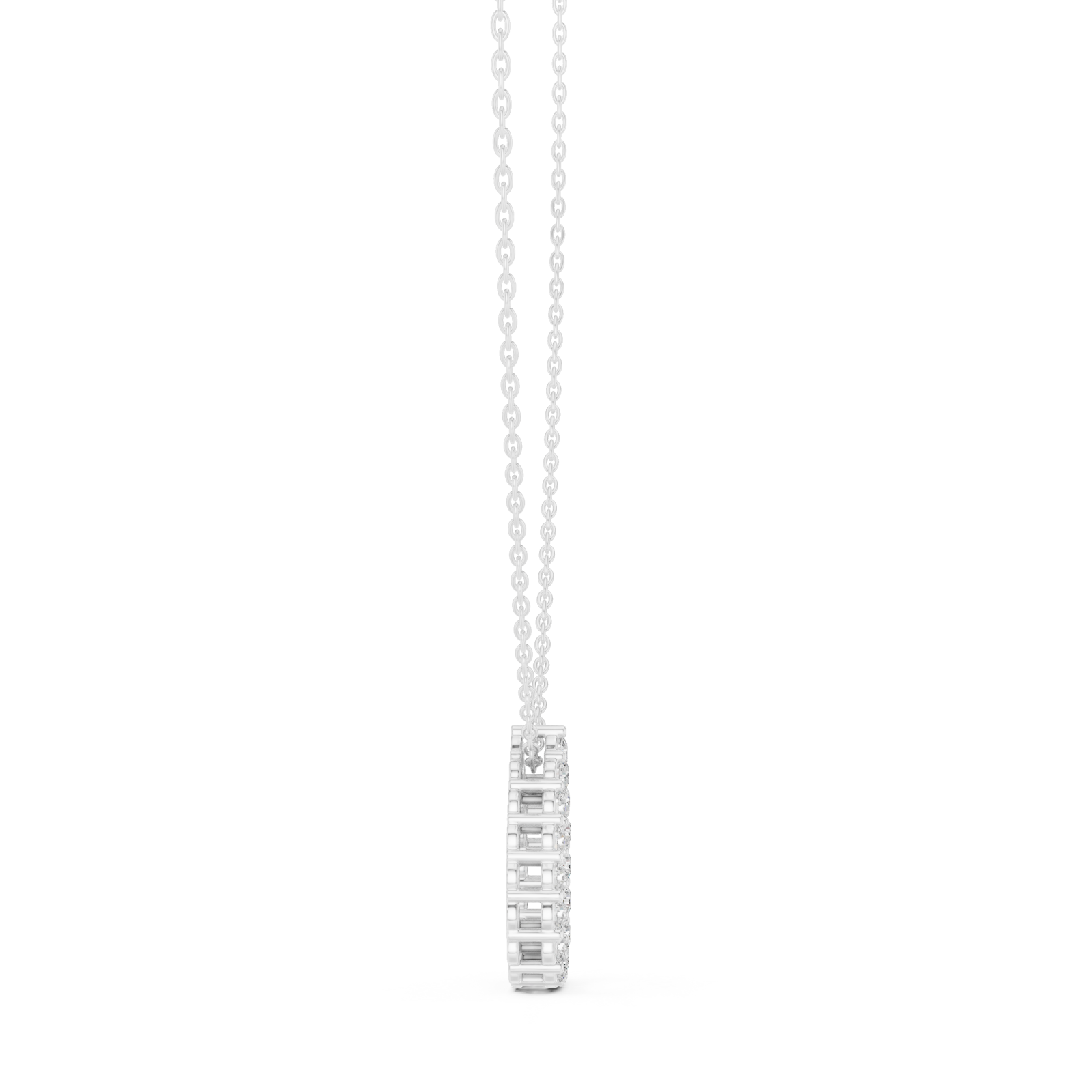  White Gold Serene Radiance Loop Chain Necklace Side View