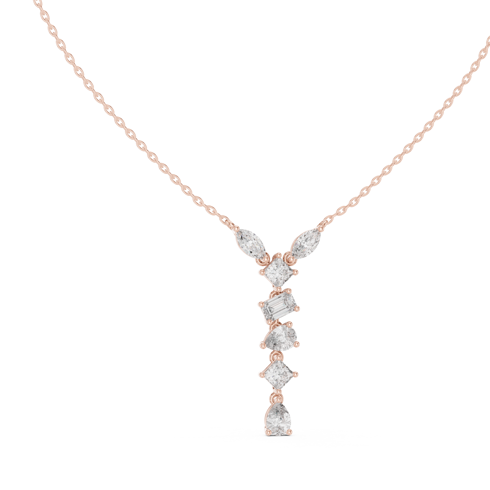  Rose Gold Midnight Poise Necklace Left View
