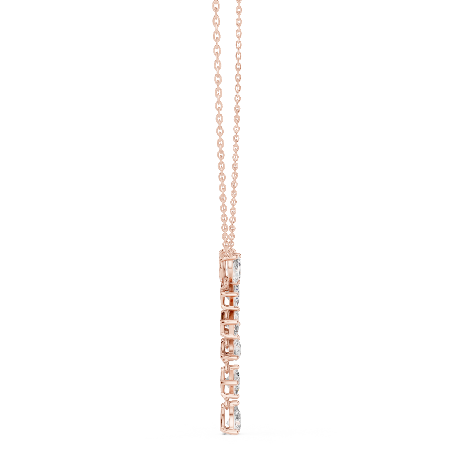  Rose Gold Midnight Poise Necklace Side View
