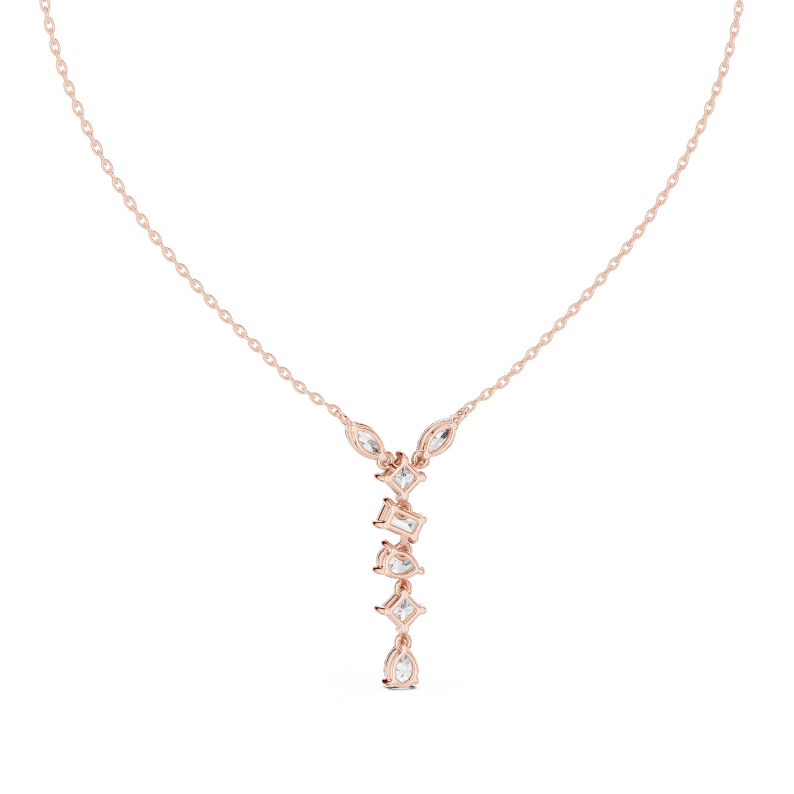  Rose Gold Midnight Poise Necklace Front View