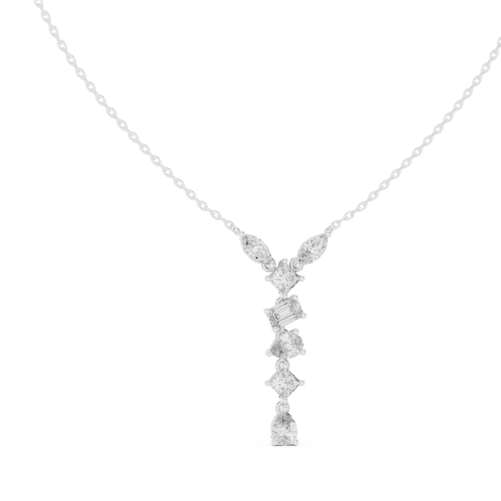  White Gold Midnight Poise Necklace Left View