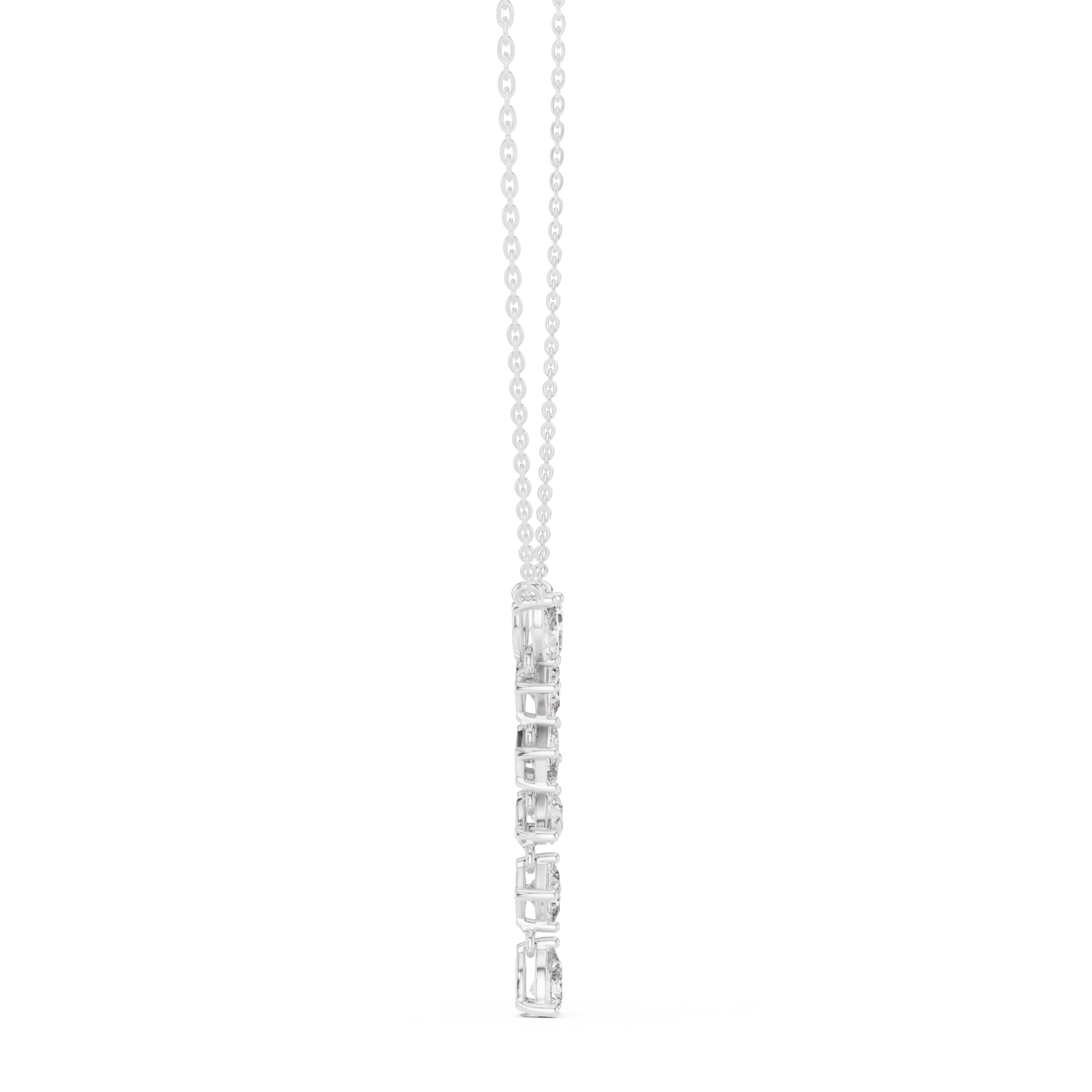  White Gold Midnight Poise Necklace Side View