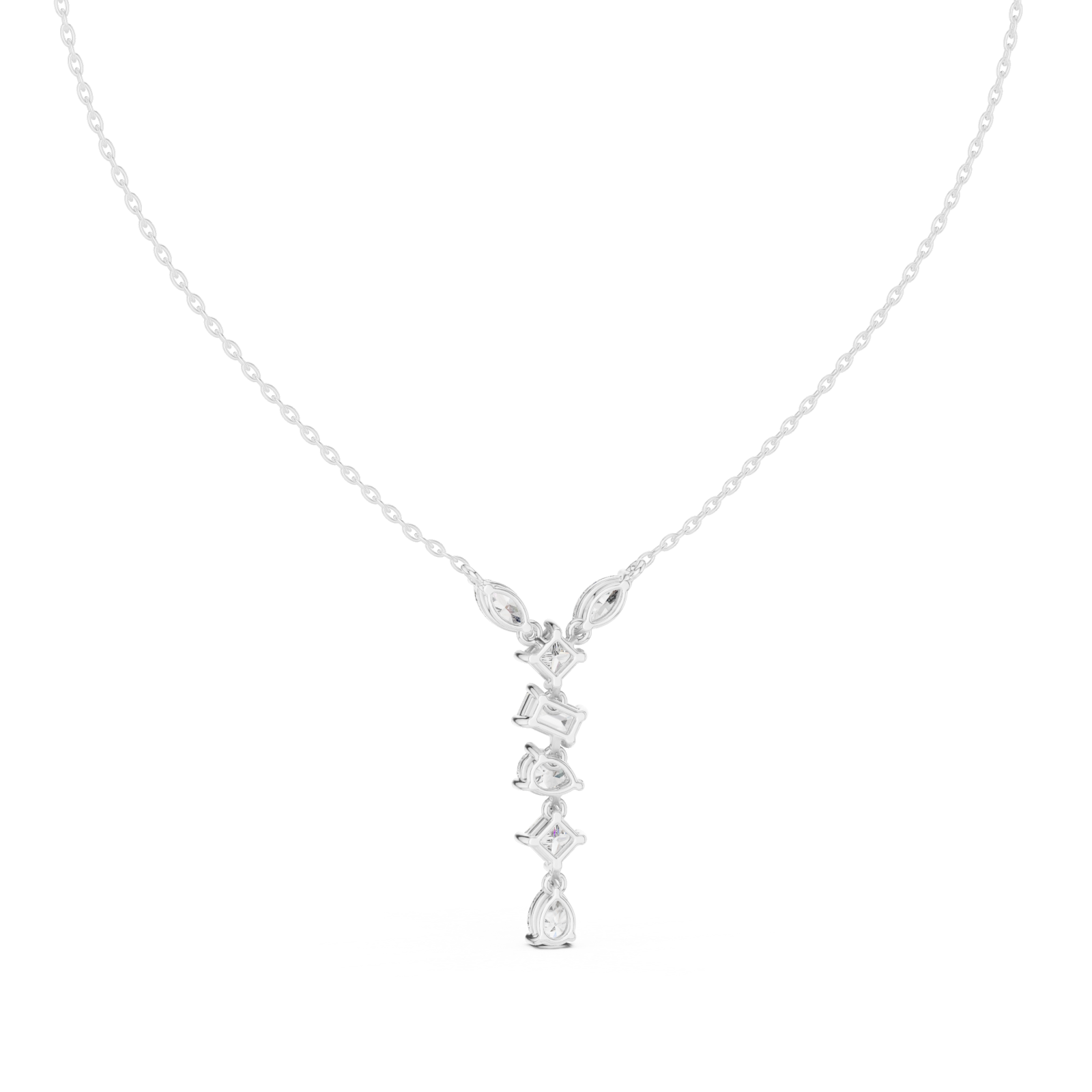  White Gold Midnight Poise Necklace Front View