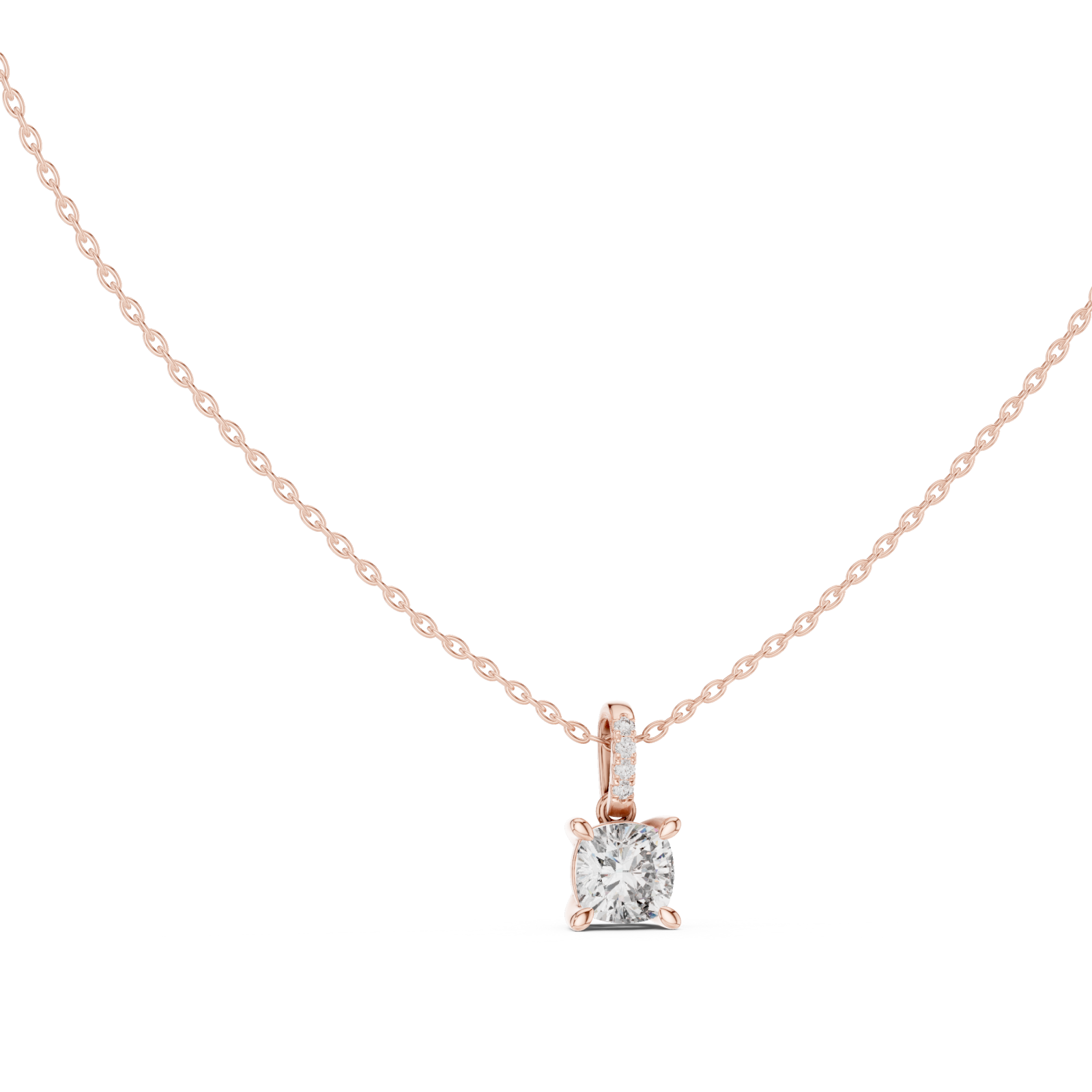  Rose Gold Serenity Heart Pendant Left View