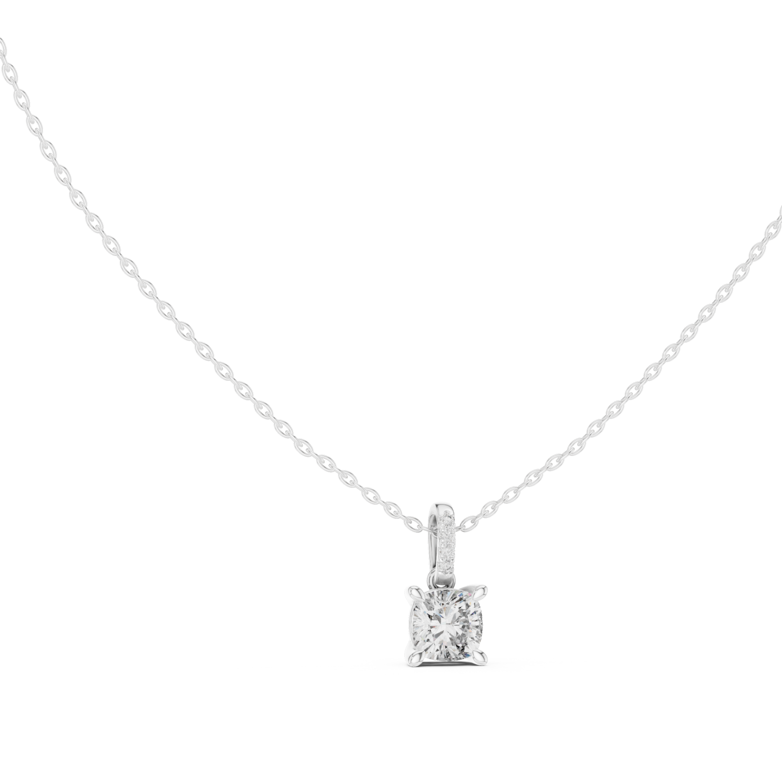  White Gold Serenity Heart Pendant Left View