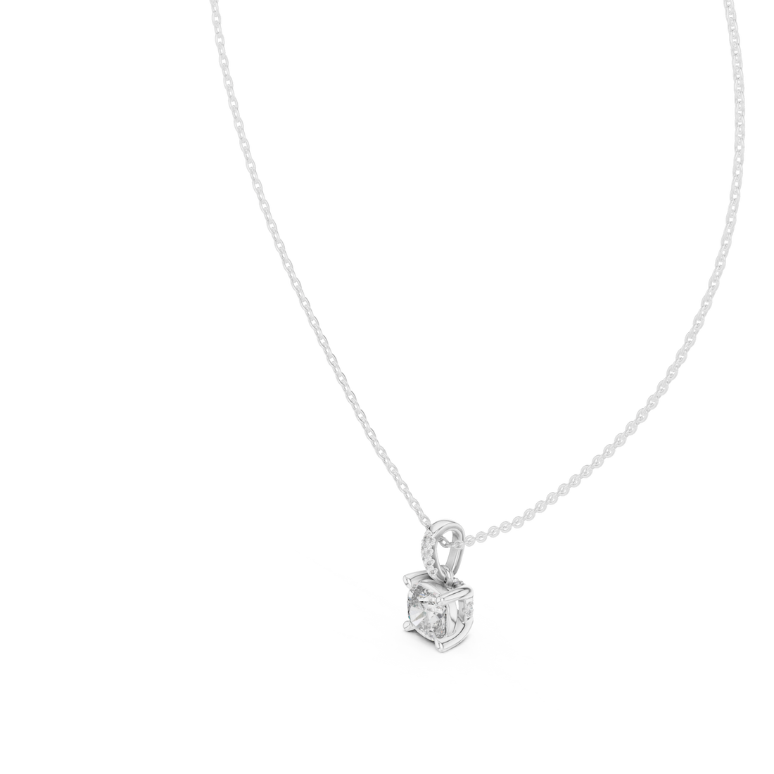  White Gold Serenity Heart Pendant Right View