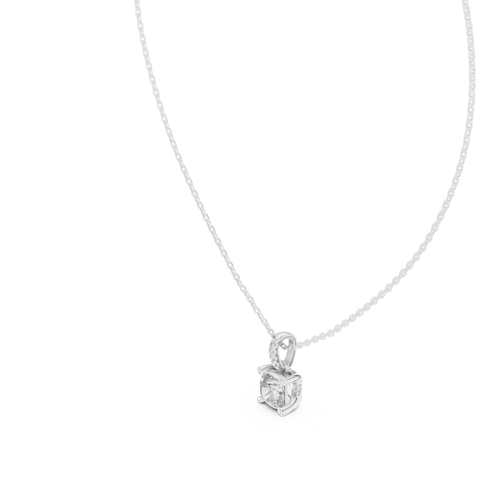  White Gold Serenity Heart Pendant Right View