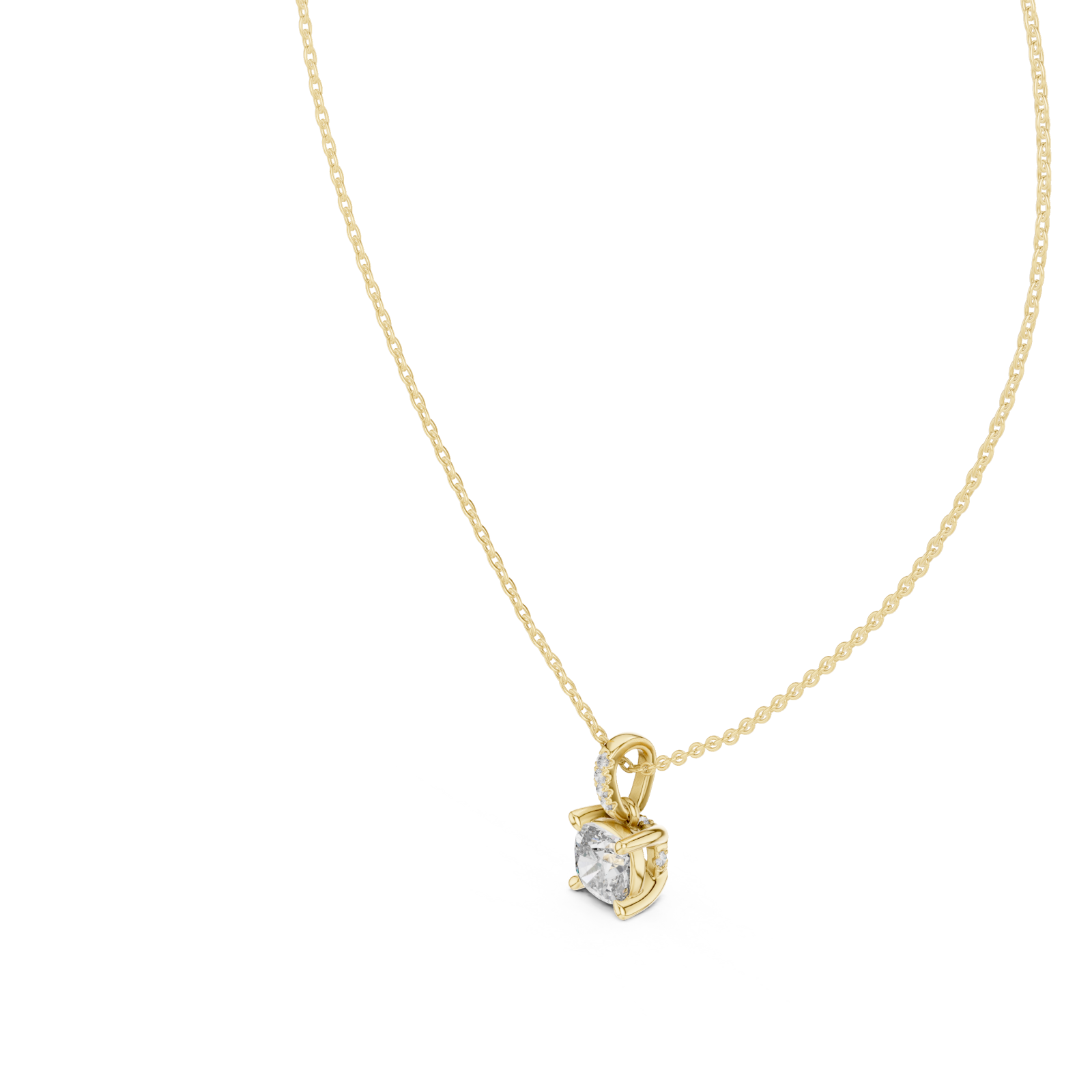 Gold Serenity Heart Pendant Right View