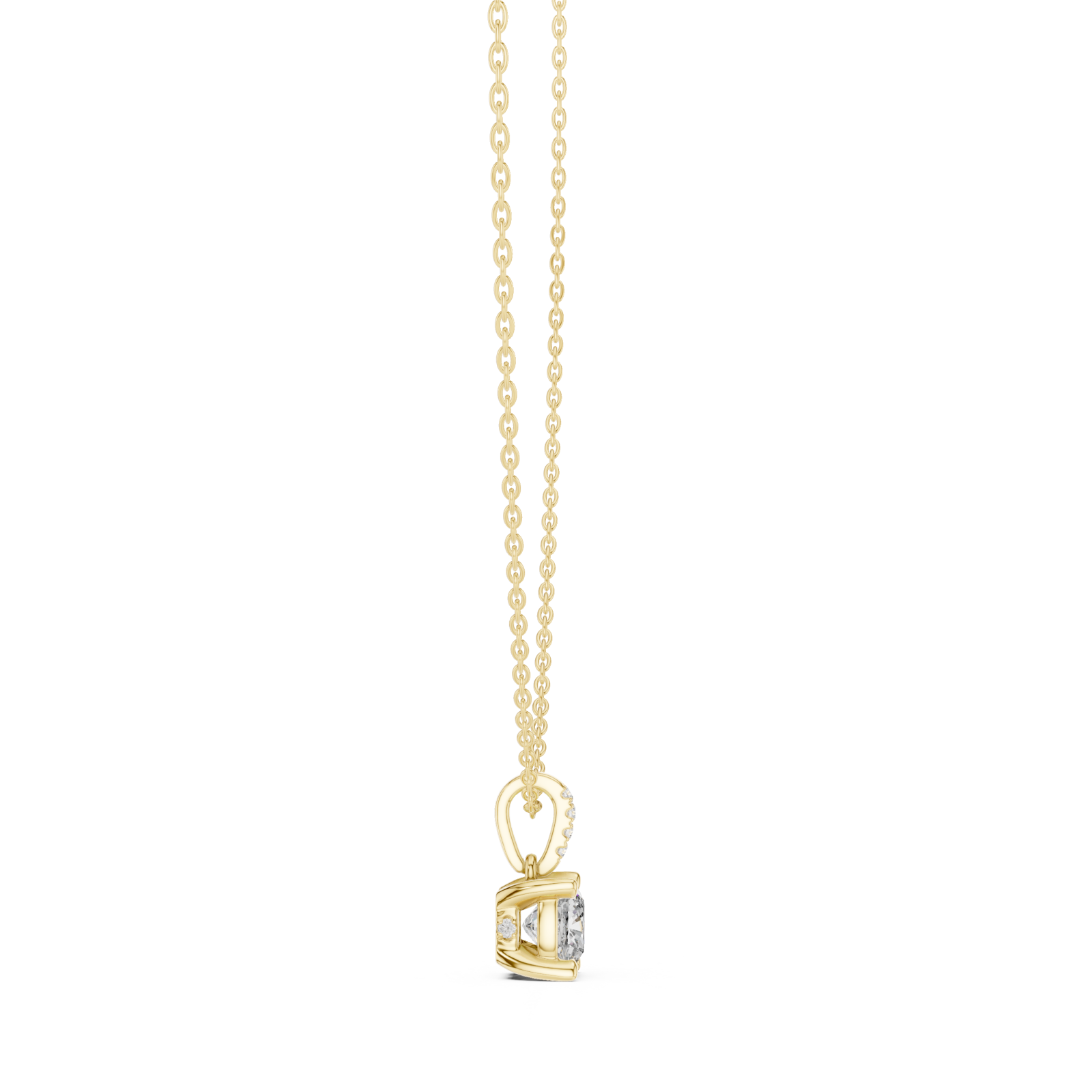  Gold Serenity Heart Pendant Side View