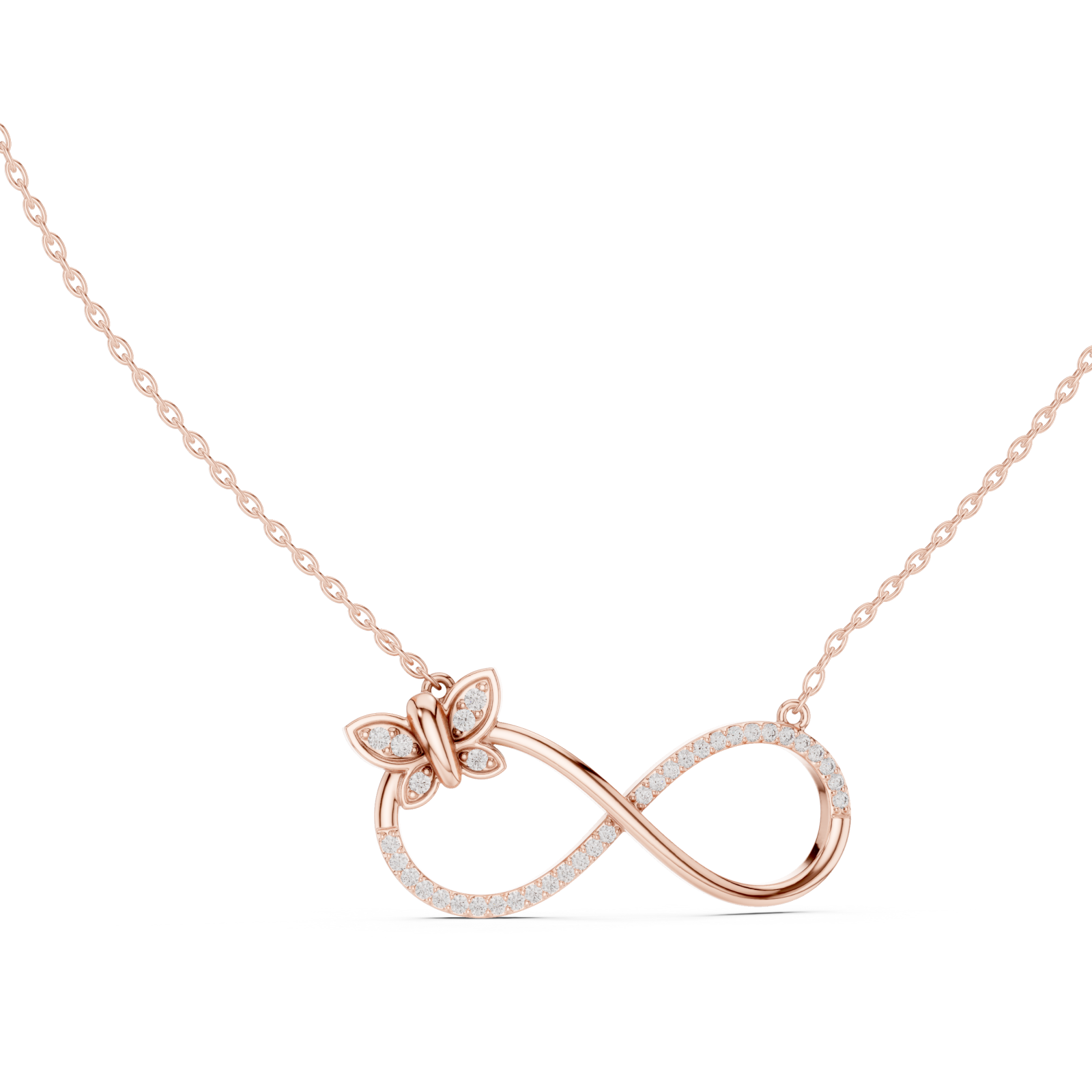  Rose Gold Celestial Embrace Dual Loop Pendant Left View