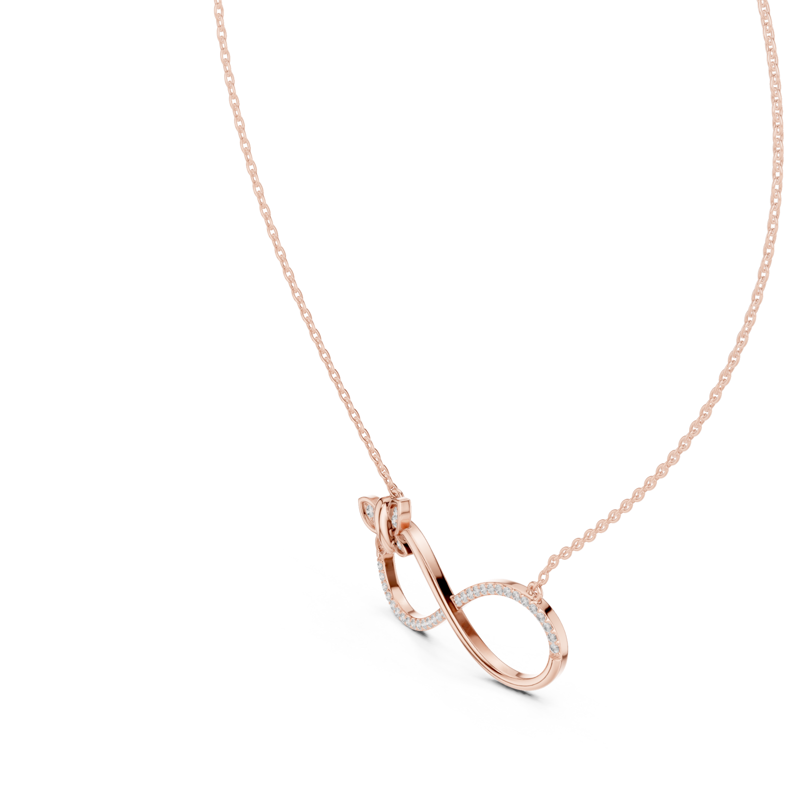  Rose Gold Celestial Embrace Dual Loop Pendant Right View