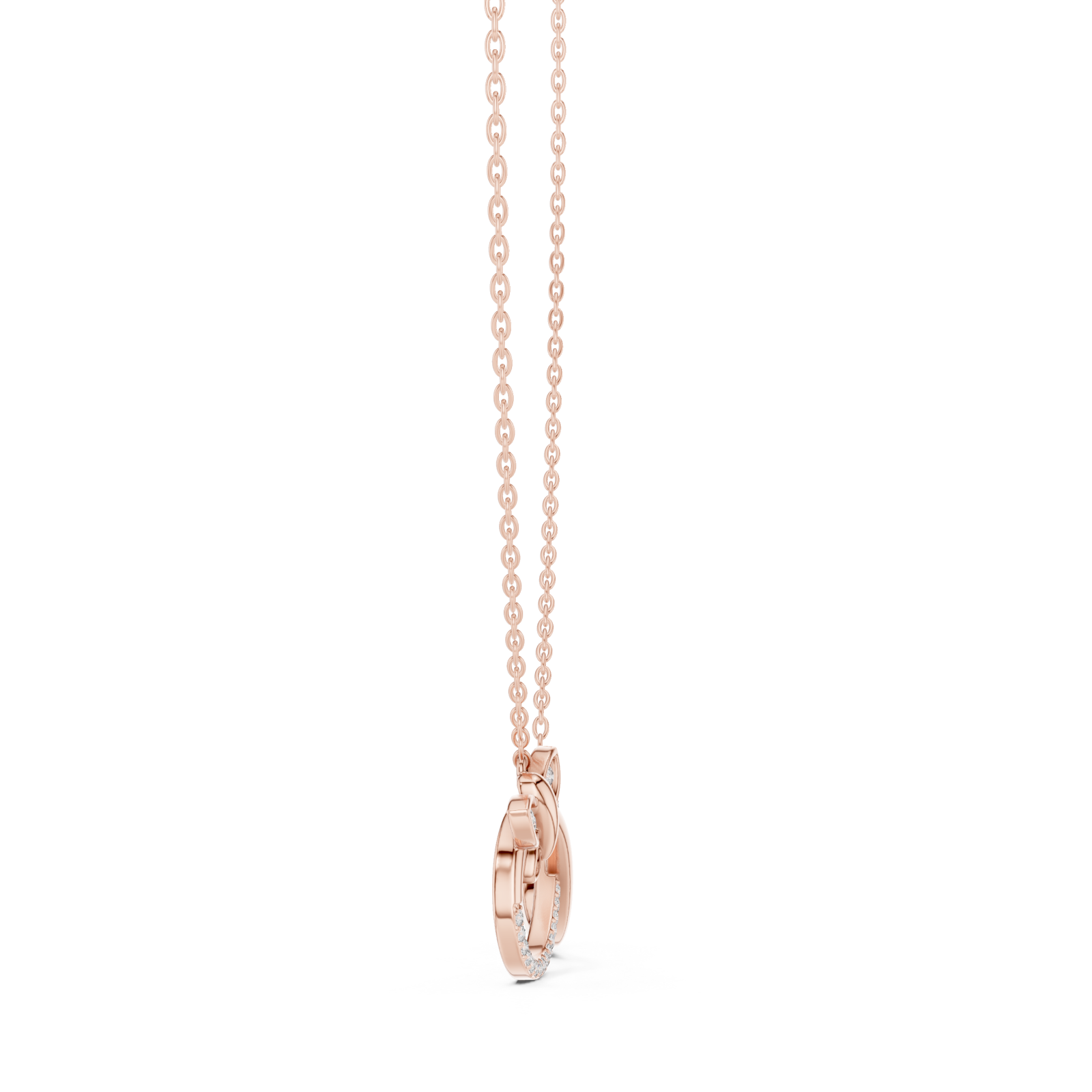  Rose Gold Celestial Embrace Dual Loop Pendant Side View
