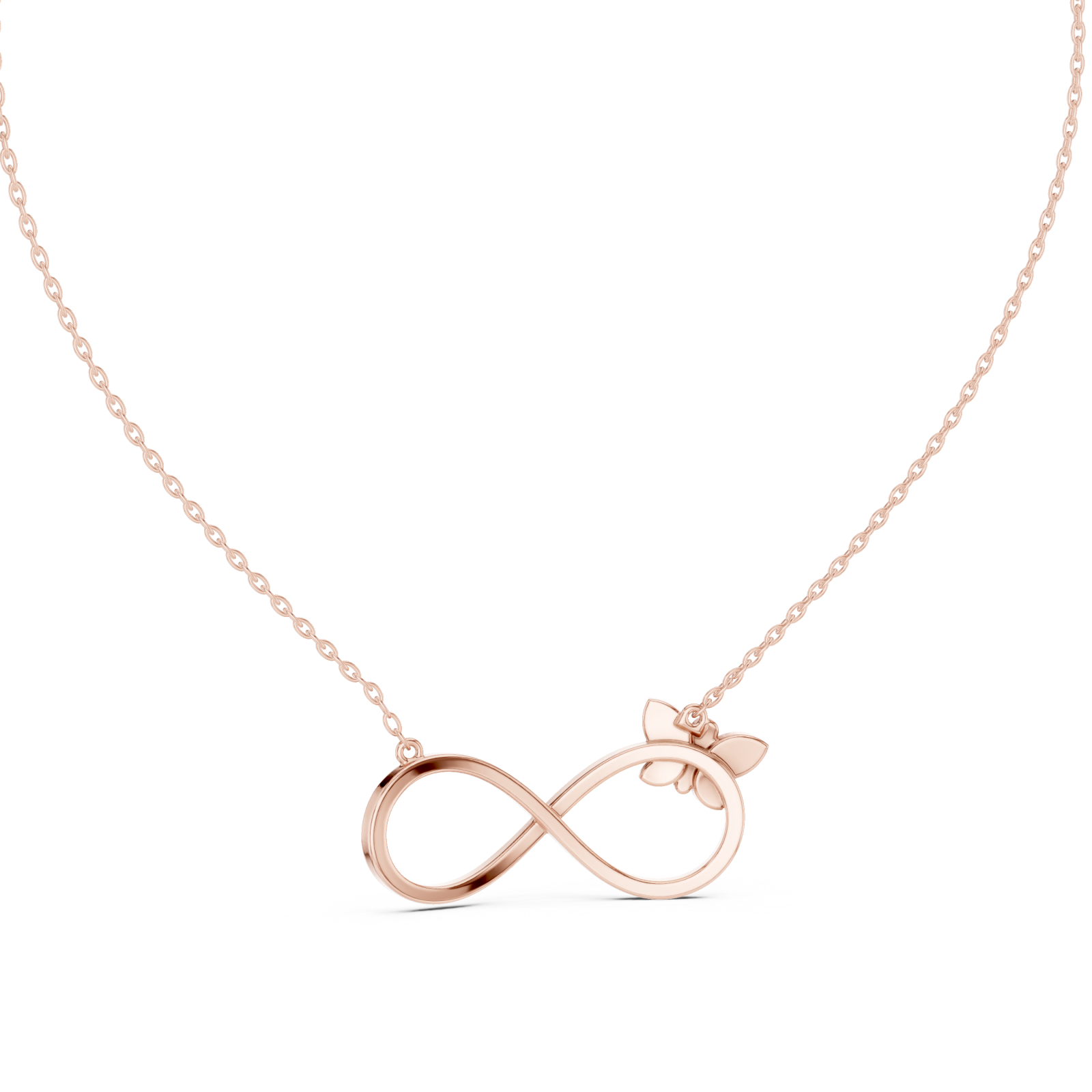  Rose Gold Celestial Embrace Dual Loop Pendant Front View