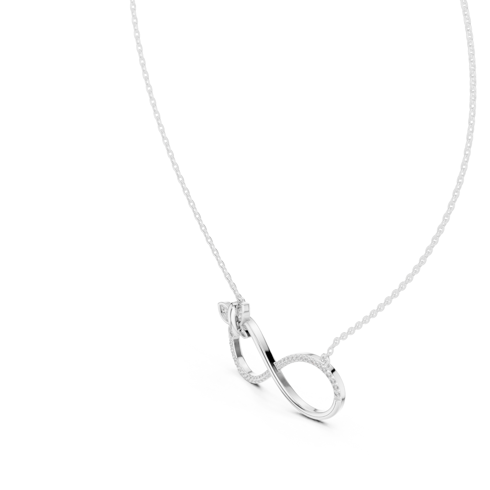 White Gold Celestial Embrace Dual Loop Pendant Right View