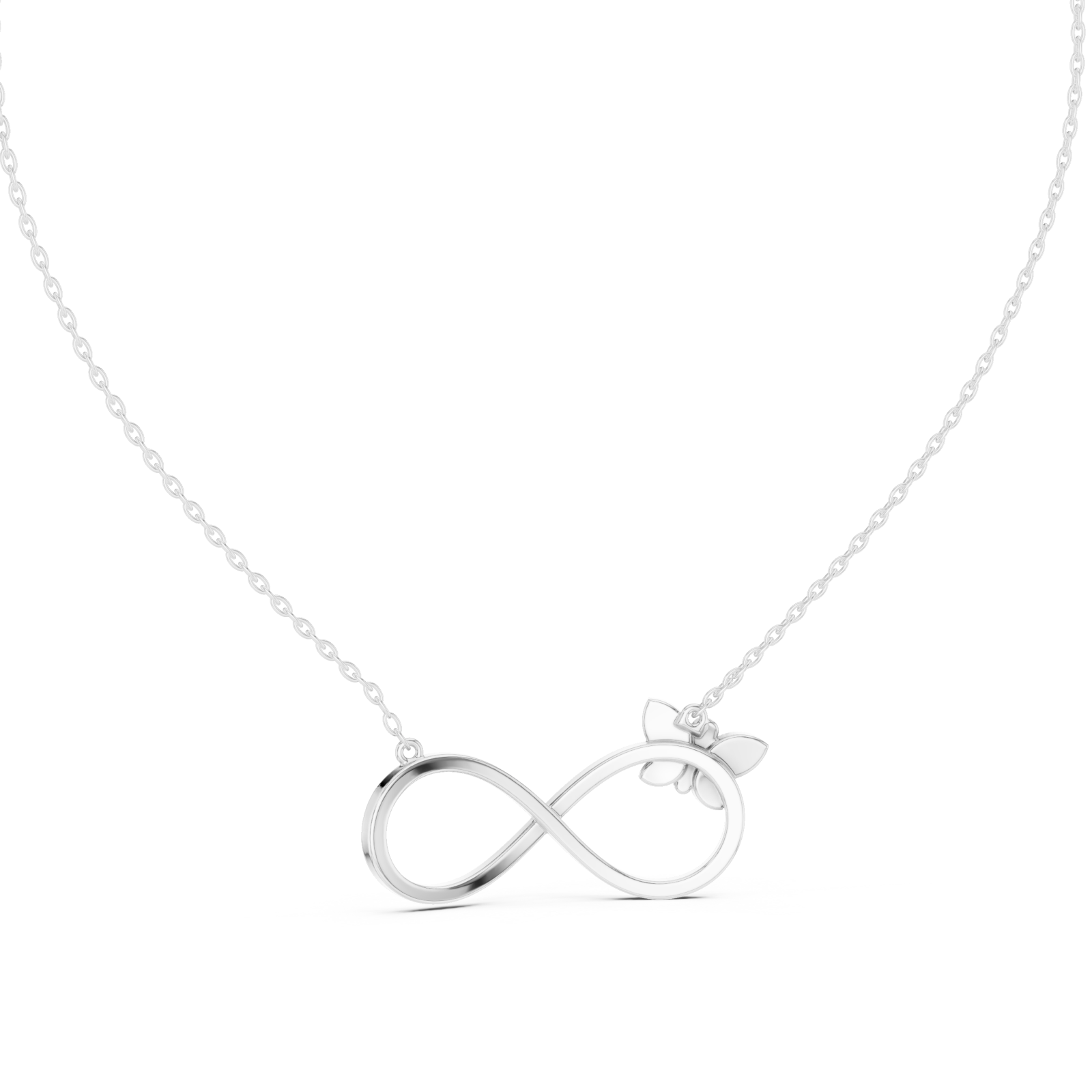  White Gold Celestial Embrace Dual Loop Pendant Front View