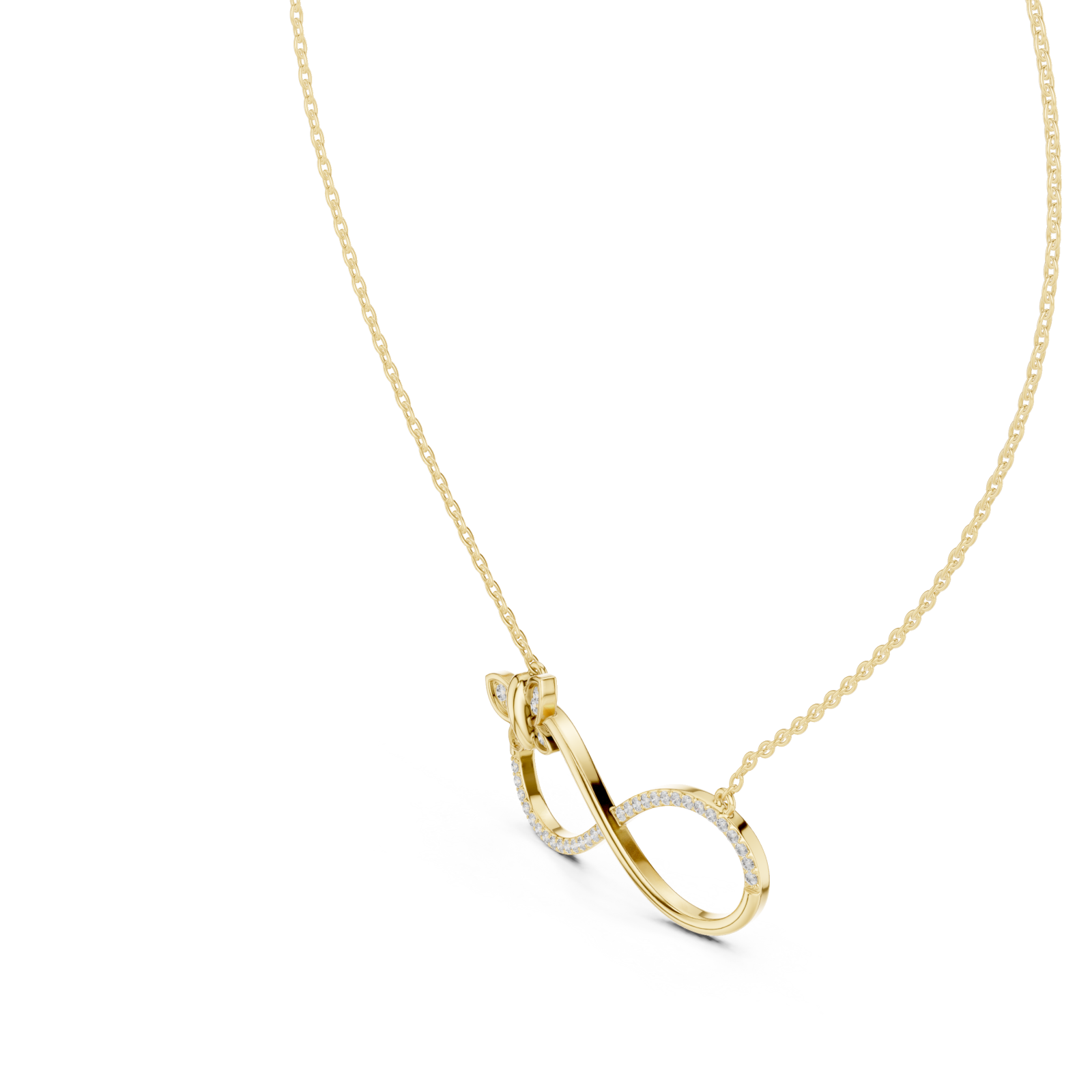 Gold Celestial Embrace Dual Loop Pendant Right View