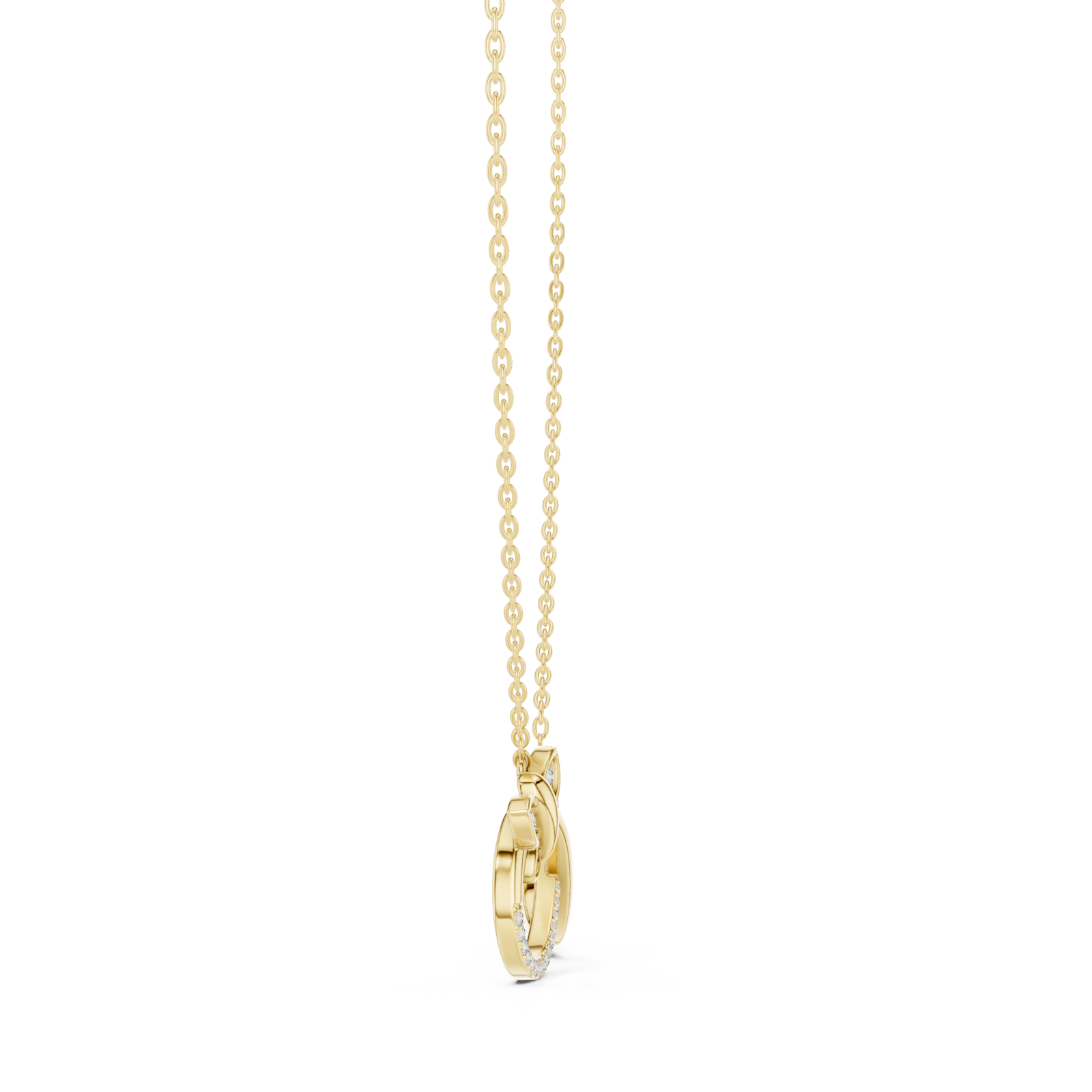  Gold Celestial Embrace Dual Loop Pendant Side View