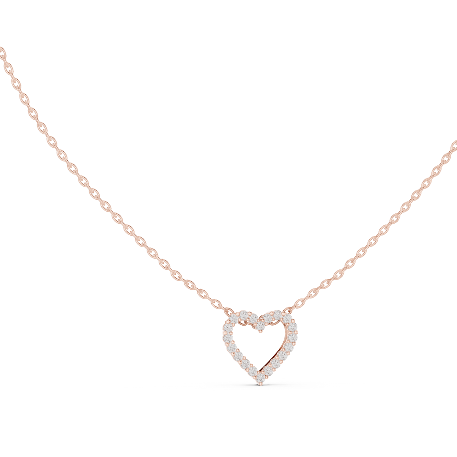  Rose Gold Celestial Heart Whisper Pendant Left View