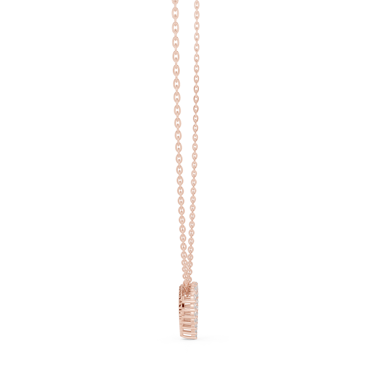  Rose Gold Celestial Heart Whisper Pendant Side View