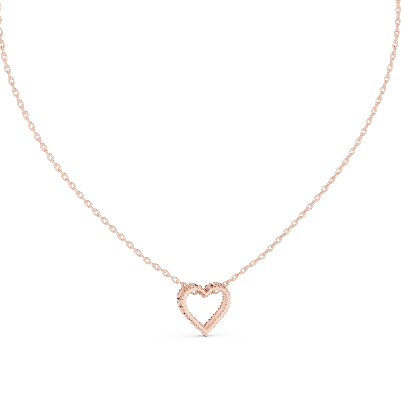  Rose Gold Celestial Heart Whisper Pendant Front View