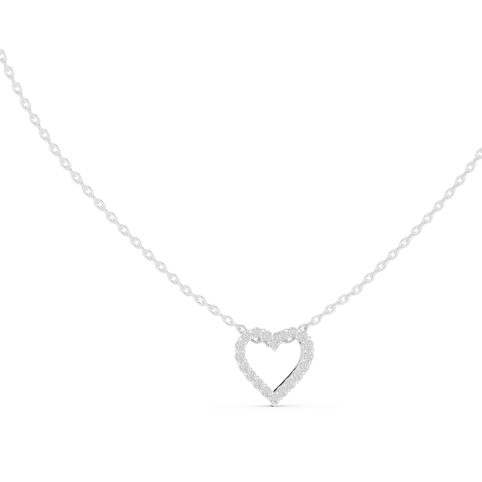  White Gold Celestial Heart Whisper Pendant Left View
