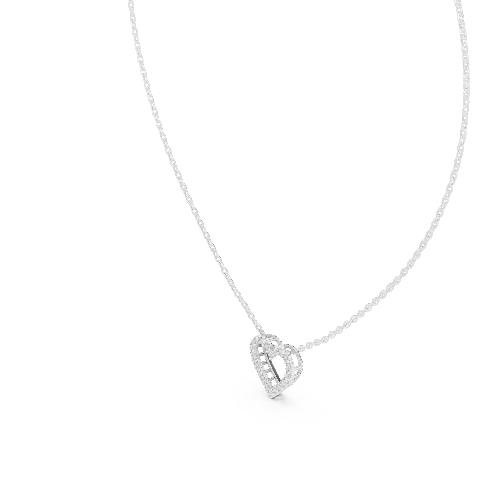  White Gold Celestial Heart Whisper Pendant Right View