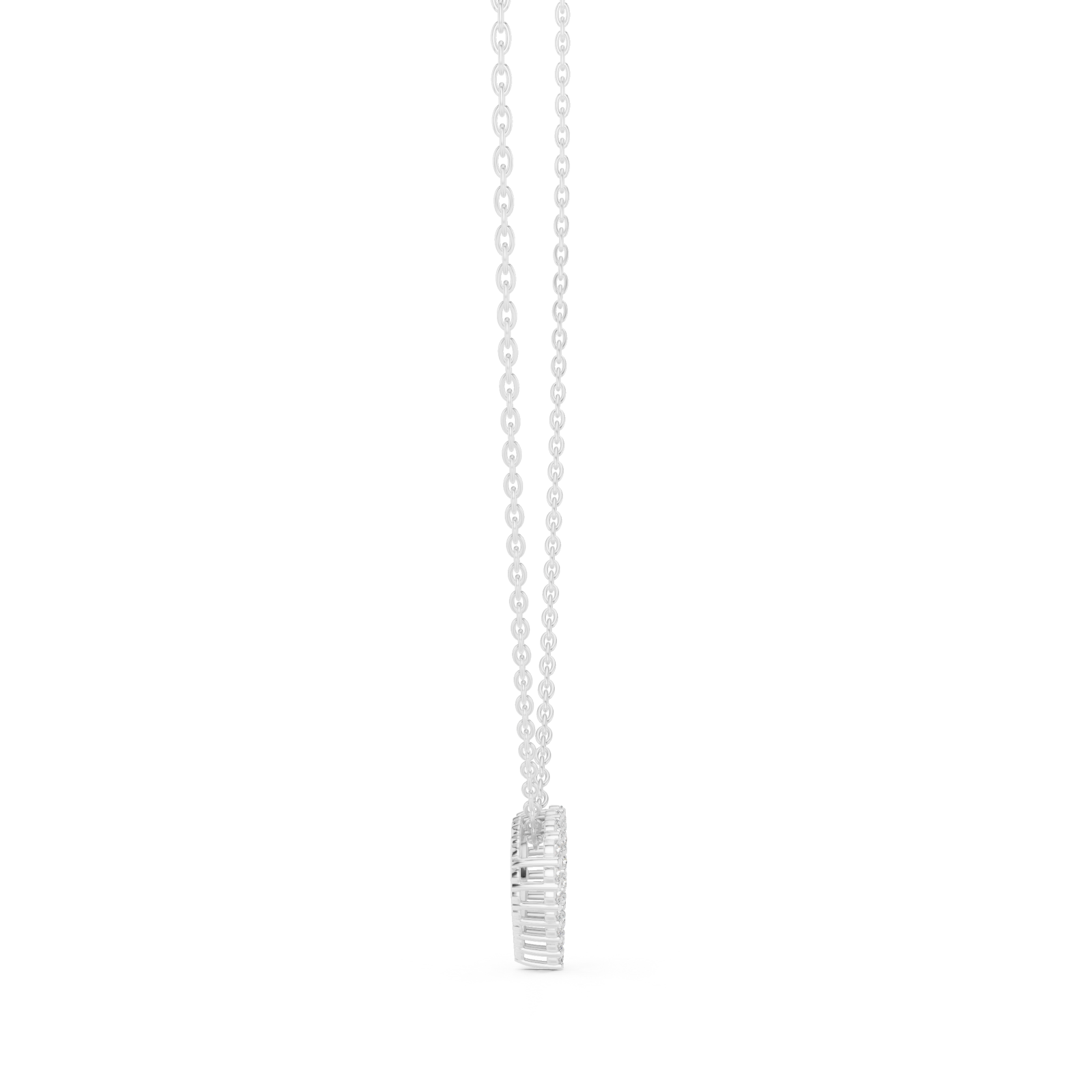  White Gold Celestial Heart Whisper Pendant Side View