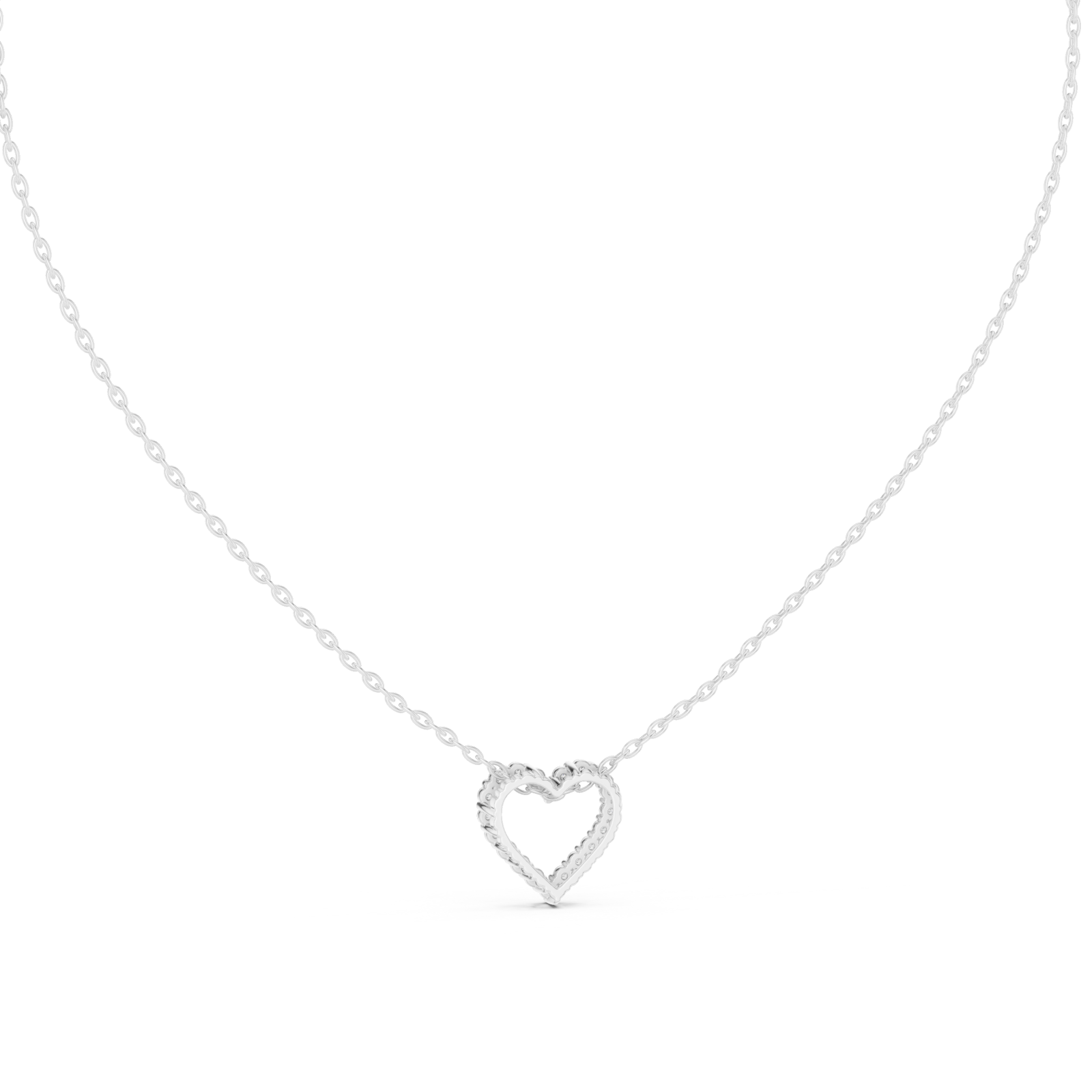  White Gold Celestial Heart Whisper Pendant Front View