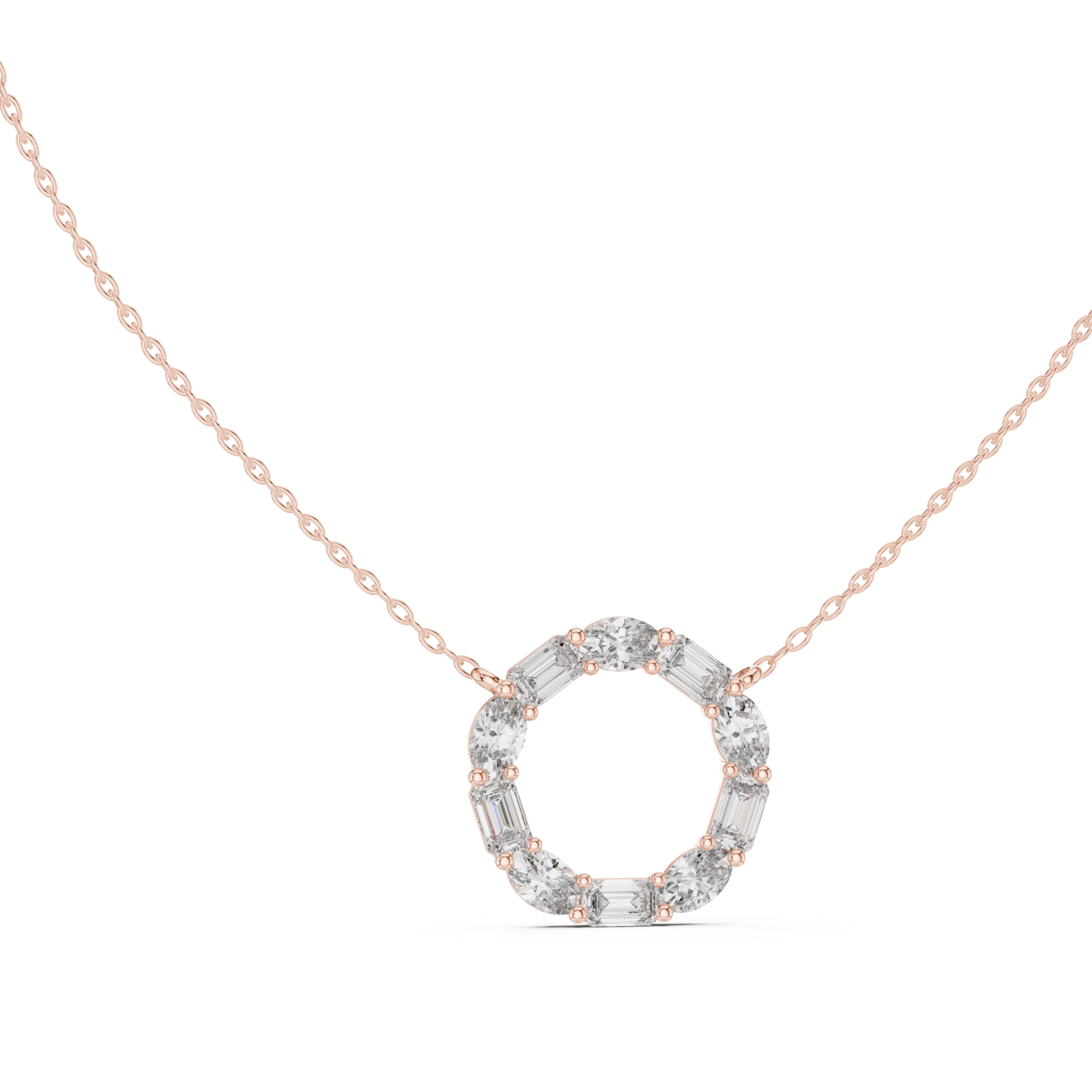  Rose Gold Eternal Whisper Circle Pendant Left View