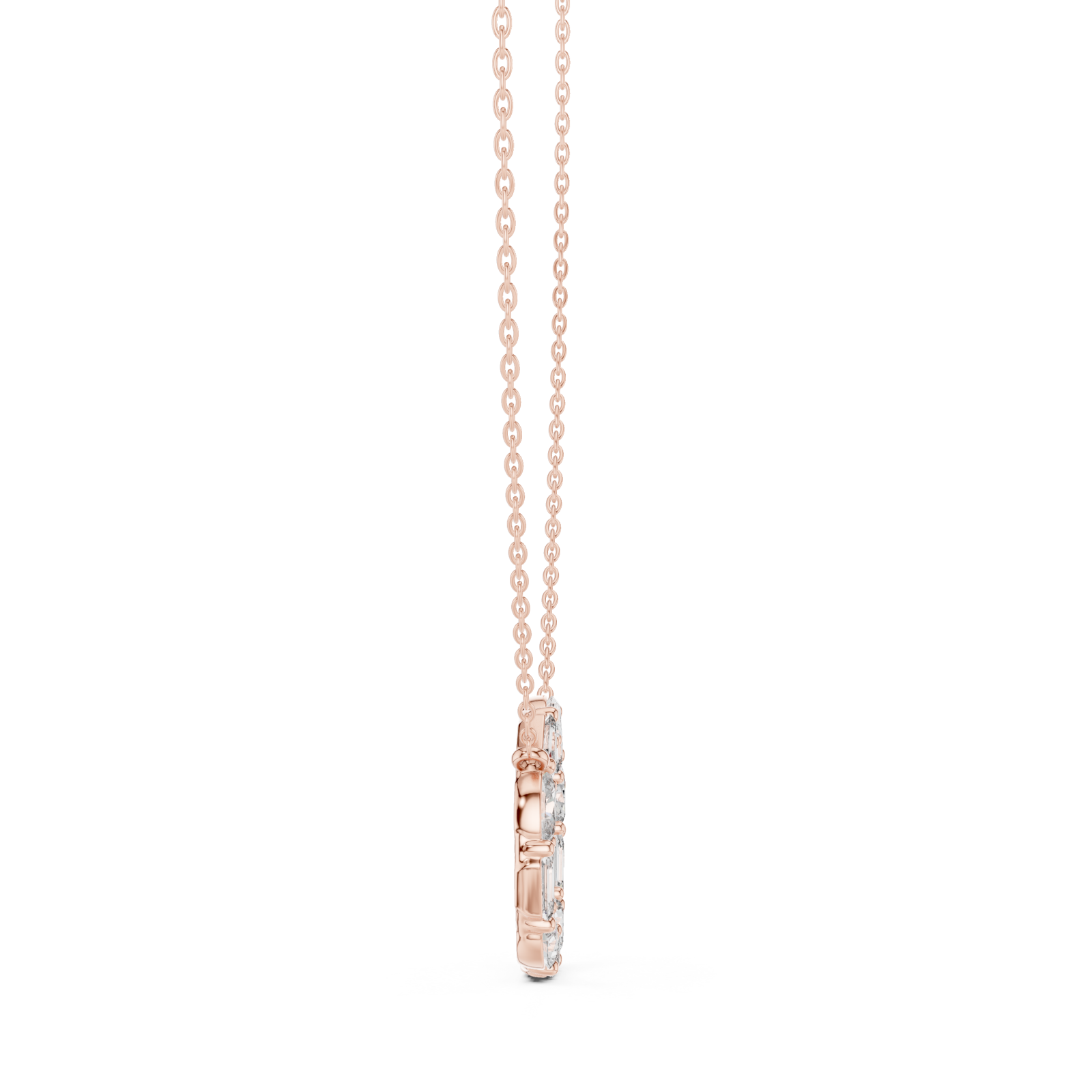  Rose Gold Eternal Whisper Circle Pendant Side View