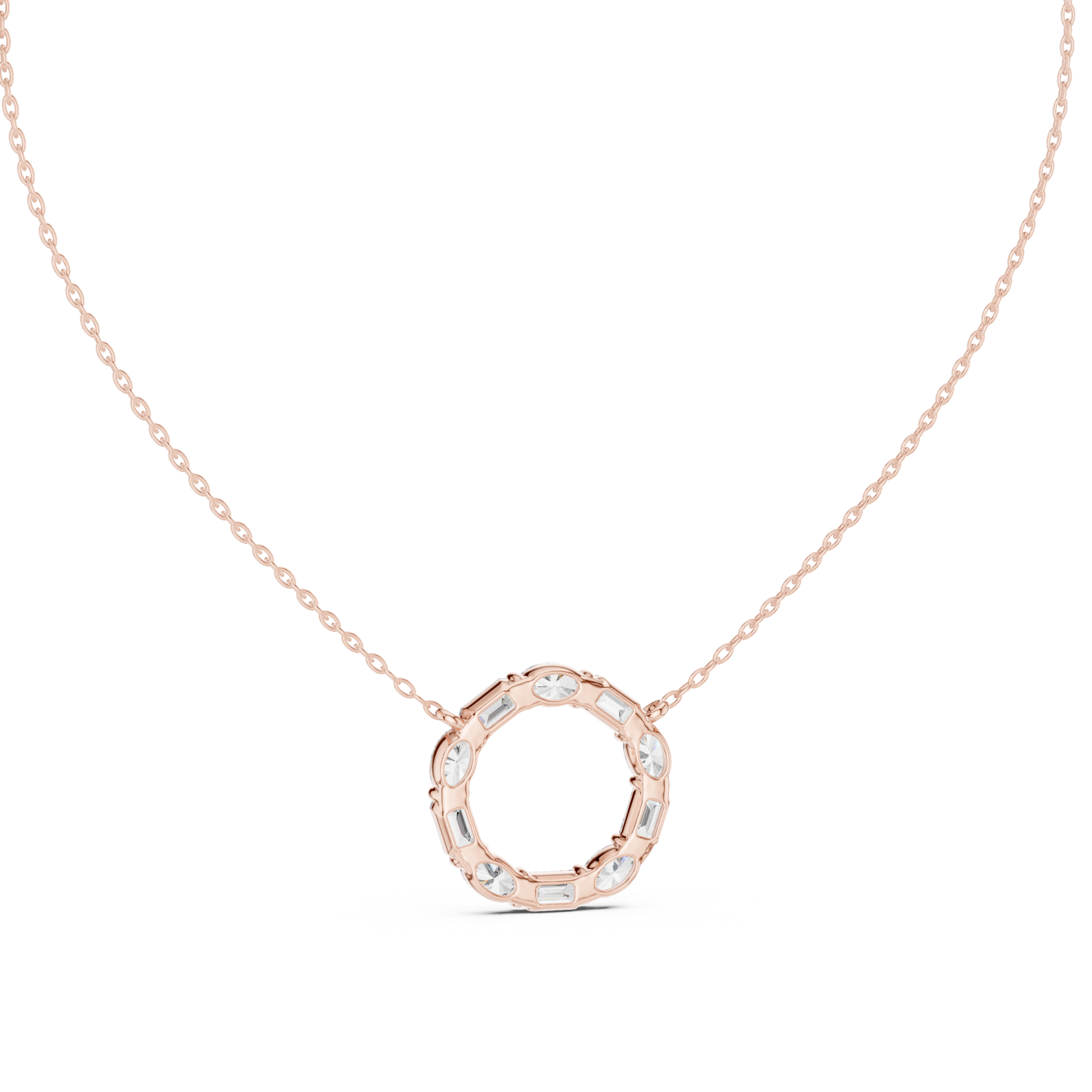 Rose Gold Eternal Whisper Circle Pendant Front View