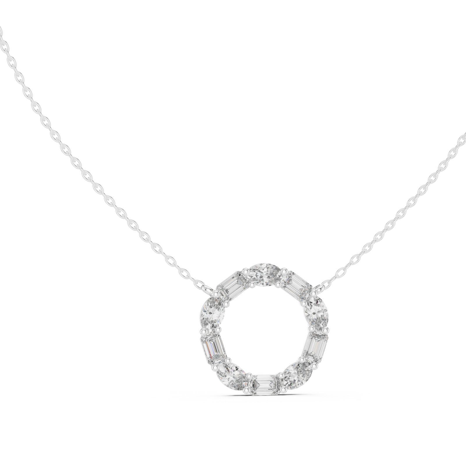  White Gold Eternal Whisper Circle Pendant Left View