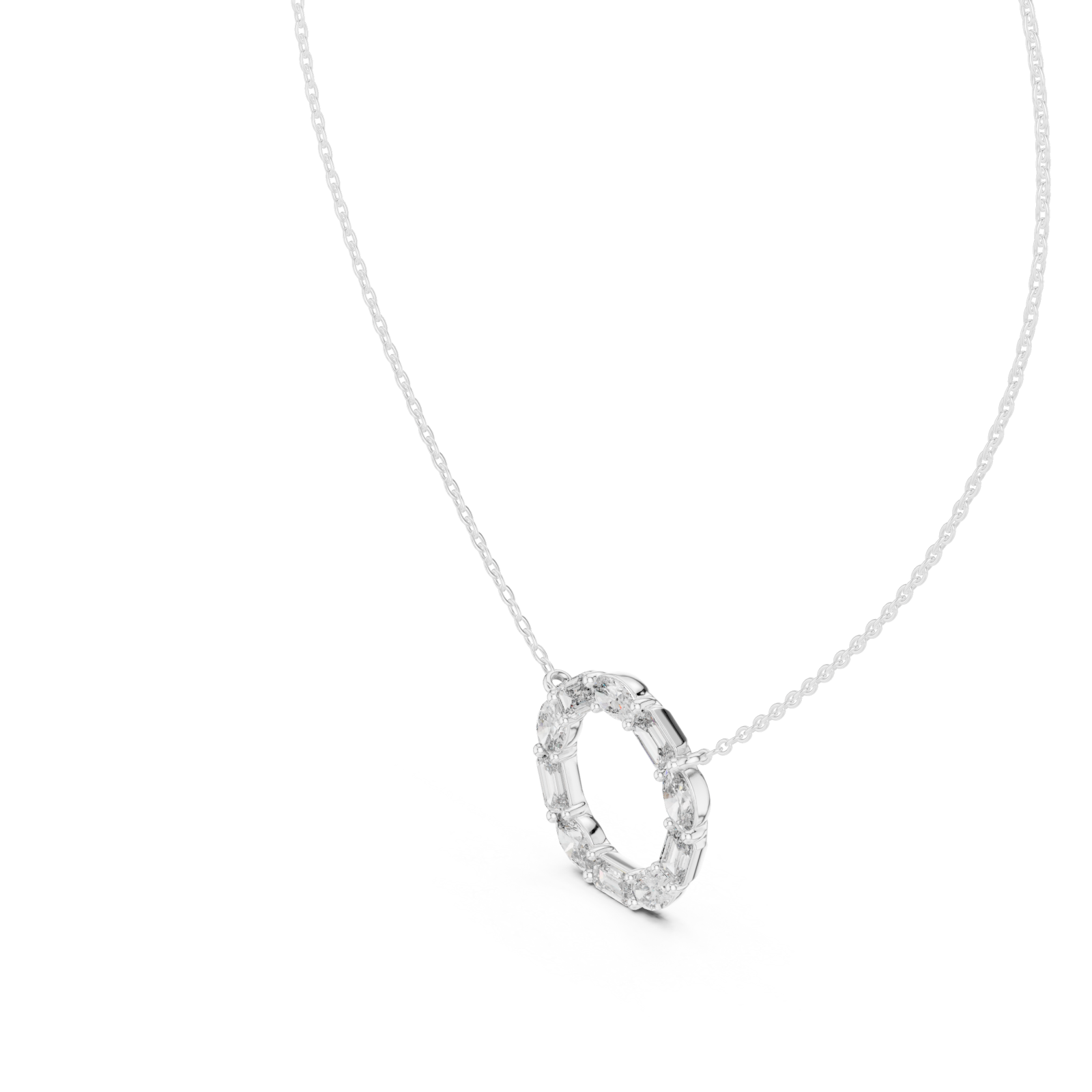  White Gold Eternal Whisper Circle Pendant Right View