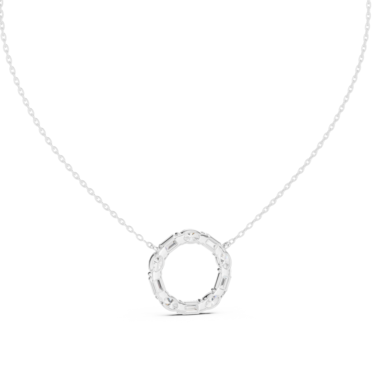  White Gold Eternal Whisper Circle Pendant Front View
