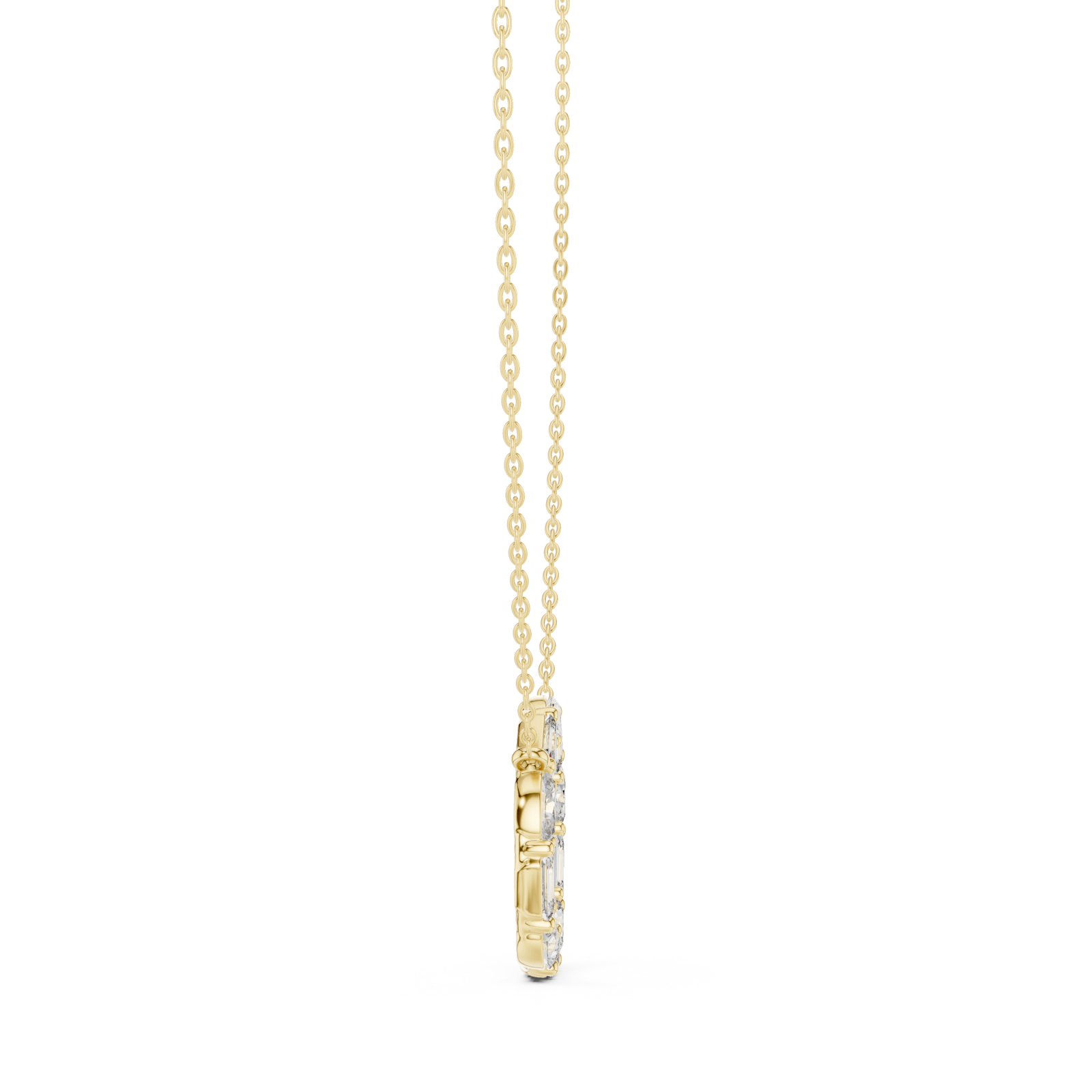  Gold Eternal Whisper Circle Pendant Side View