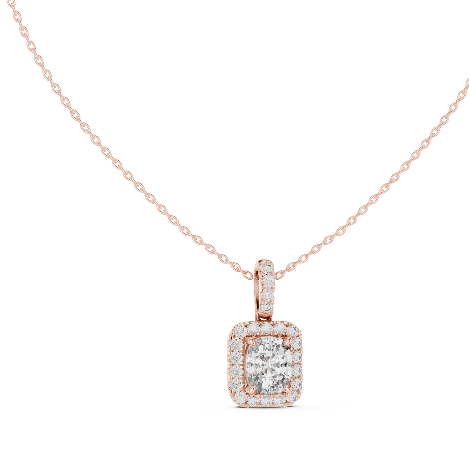  Rose Gold Eternal Charm Radiant Pendant Left View