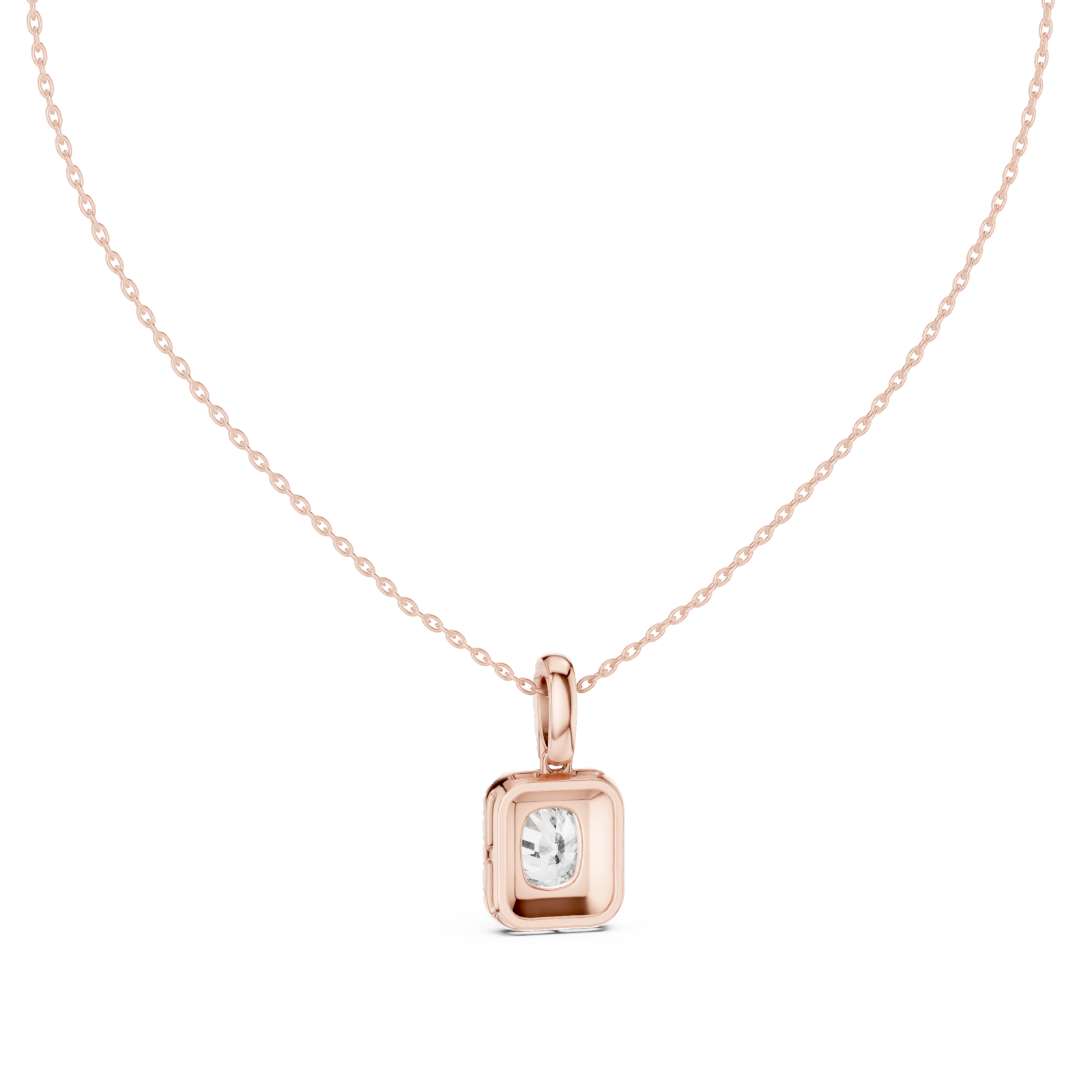  Rose Gold Eternal Charm Radiant Pendant Front View