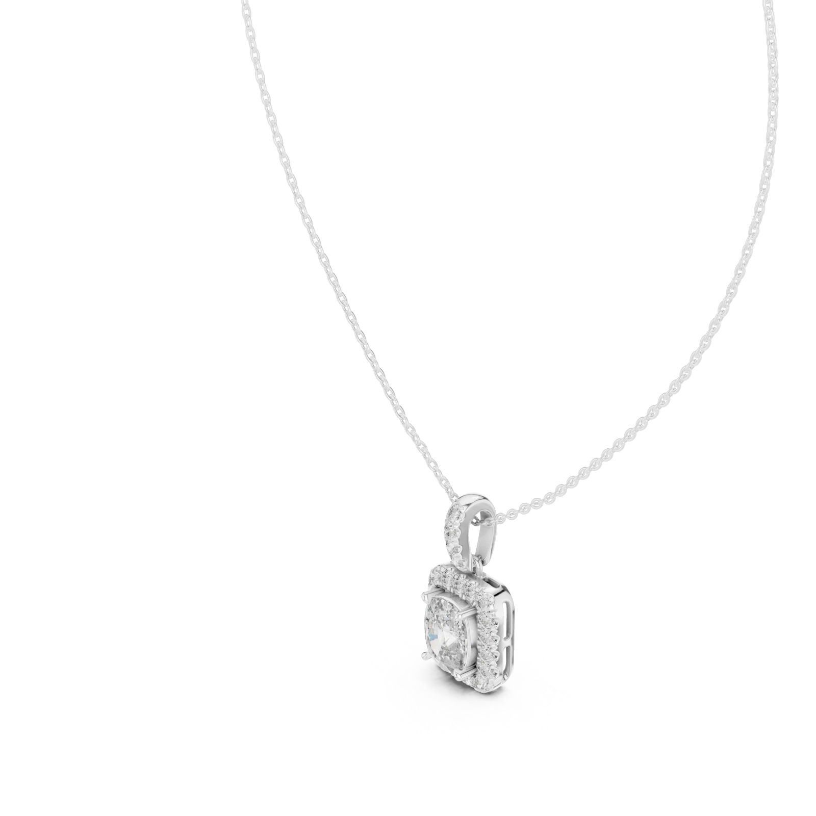  White Gold Eternal Charm Radiant Pendant Right View