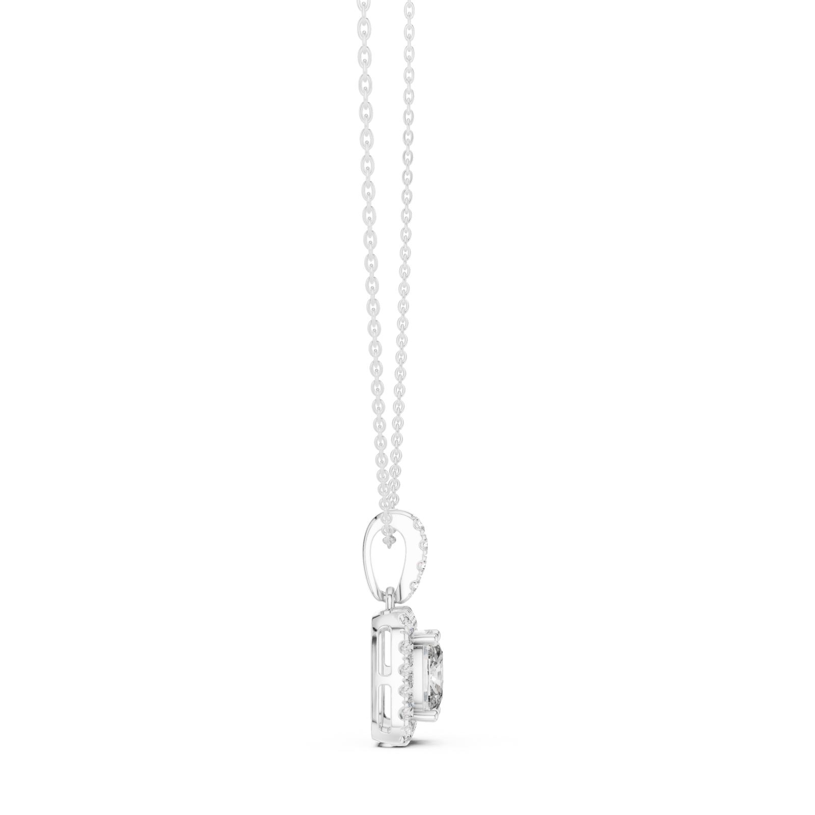  White Gold Eternal Charm Radiant Pendant Side View