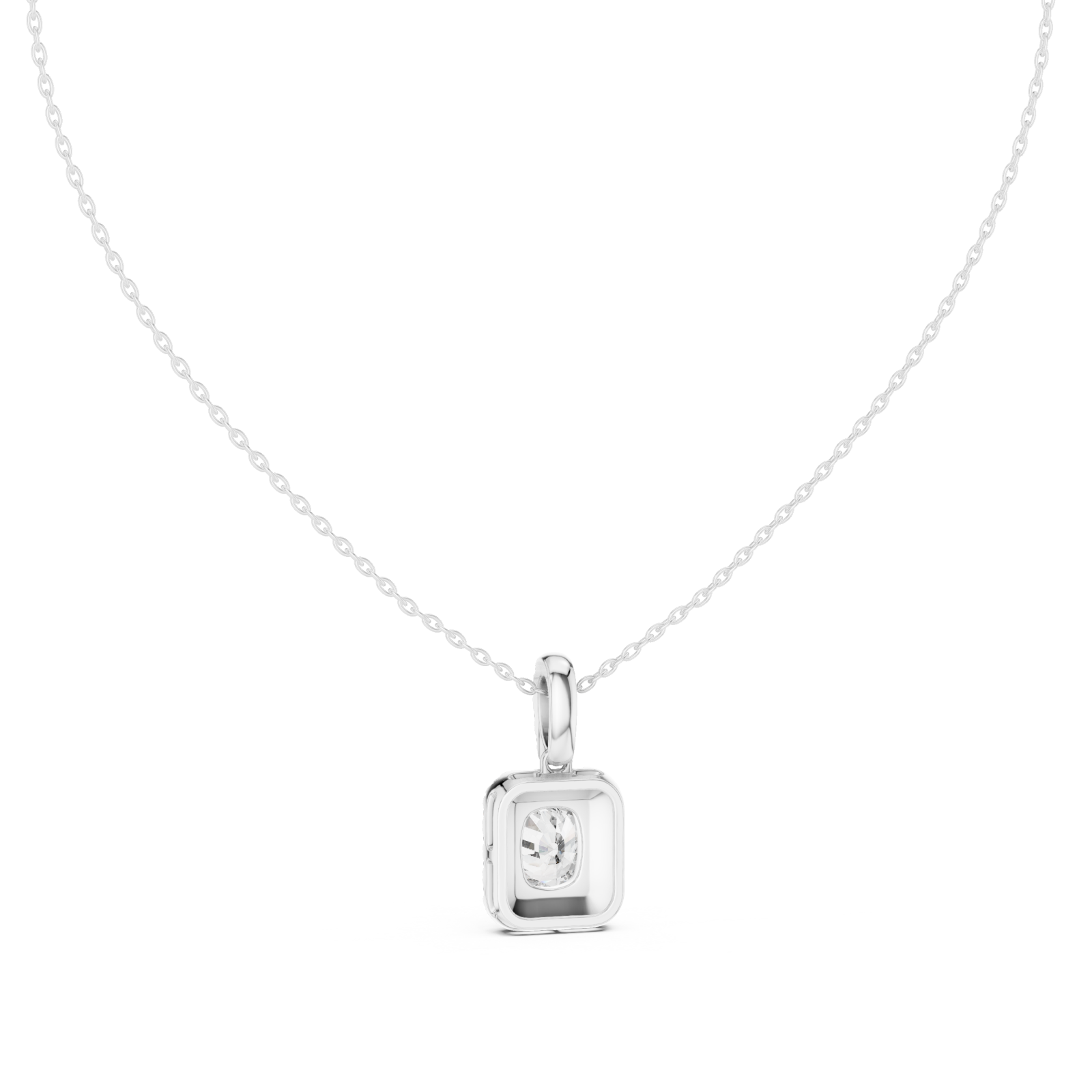  White Gold Eternal Charm Radiant Pendant Front View