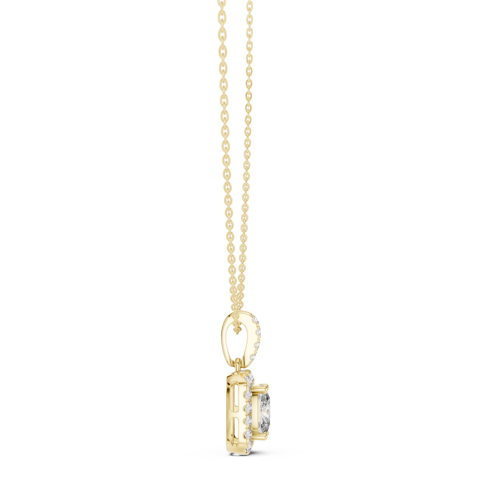  Gold Eternal Charm Radiant Pendant Side View