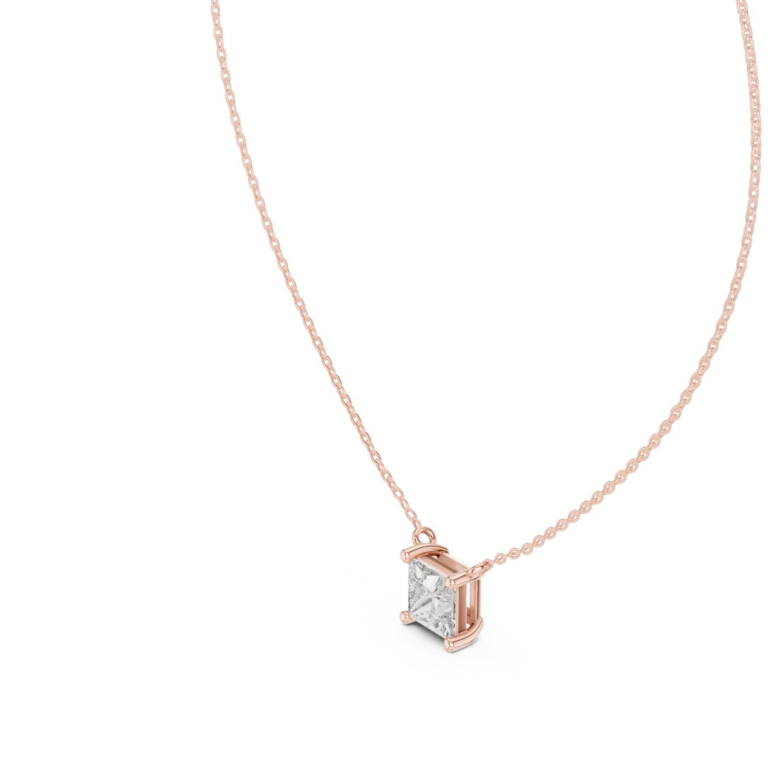  Rose Gold Radiant Clarity Solo Necklace Right View