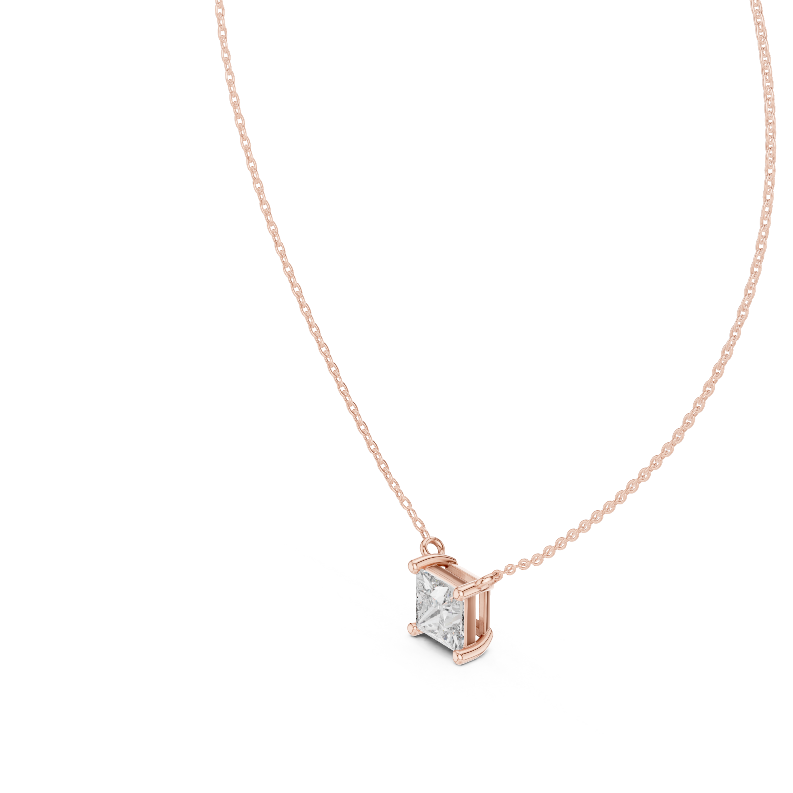  Rose Gold Radiant Clarity Solo Necklace Right View