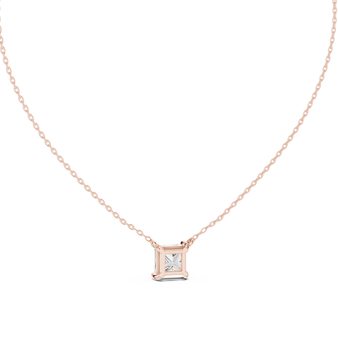  Rose Gold Radiant Clarity Solo Necklace Right View